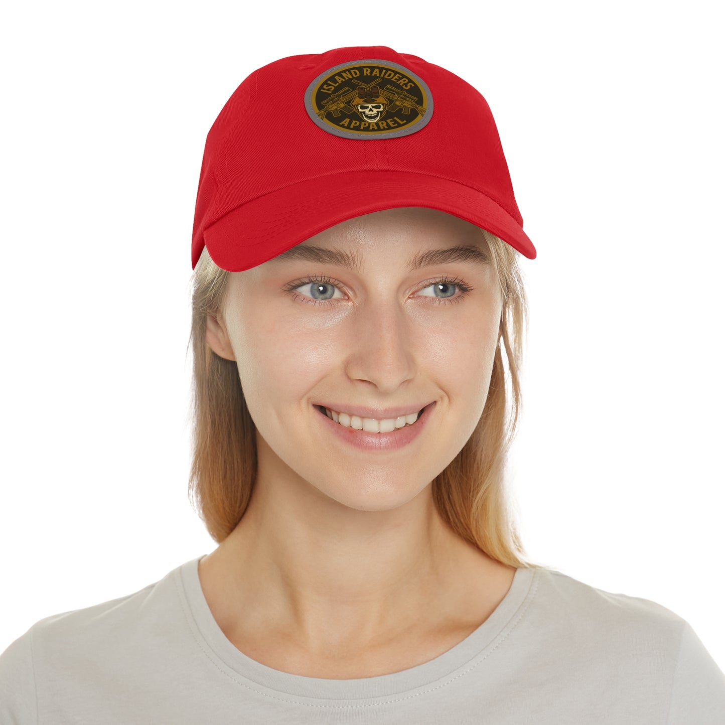 Island Raiders Leather Patch Dad Hat, Casual Cap, Outdoor Hat, Gift for Dads, Summer Accessory, Everyday Wear