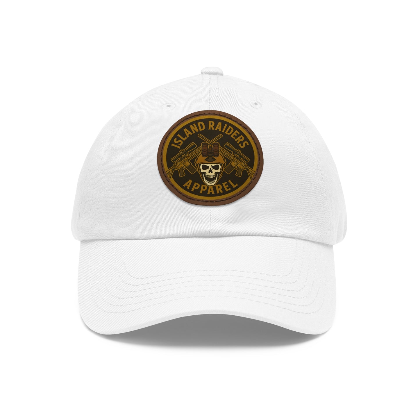 Island Raiders Leather Patch Dad Hat, Casual Cap, Outdoor Hat, Gift for Dads, Summer Accessory, Everyday Wear