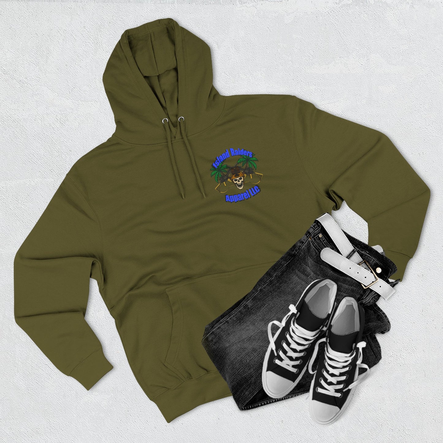 Fleece Hoodie - Tactical Skeleton Blue Diamond Military Inspired