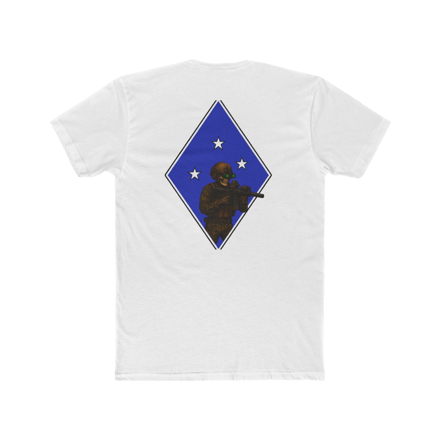 Crew Tee Tactical Skeleton Blue Diamond Military Inspired Unisex Cotton