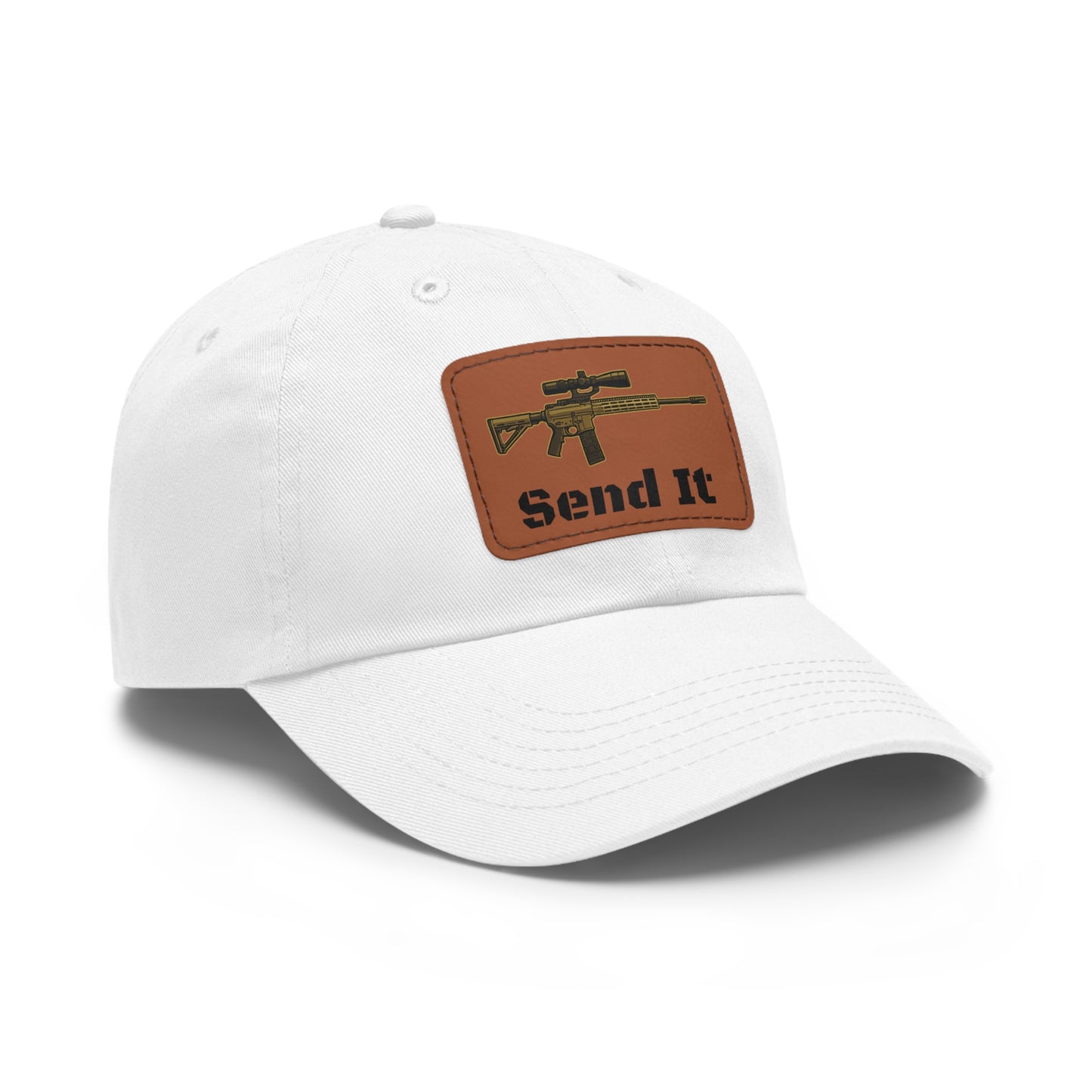 Tactical Dad Hat, Military Cap for Outdoors, Leather Patch, Gift for Dad, Hunting Enthusiast, Adjustable Baseball Hat
