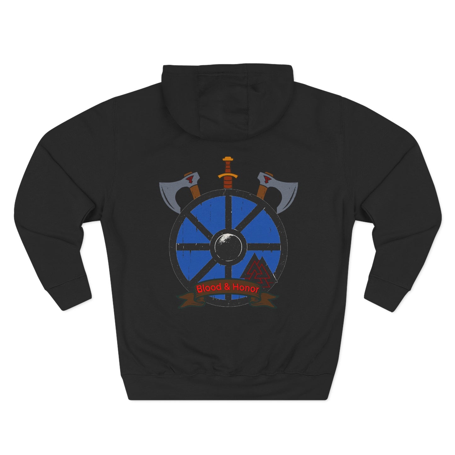 Fleece Hoodie - 'Blood and Honor' Viking Design