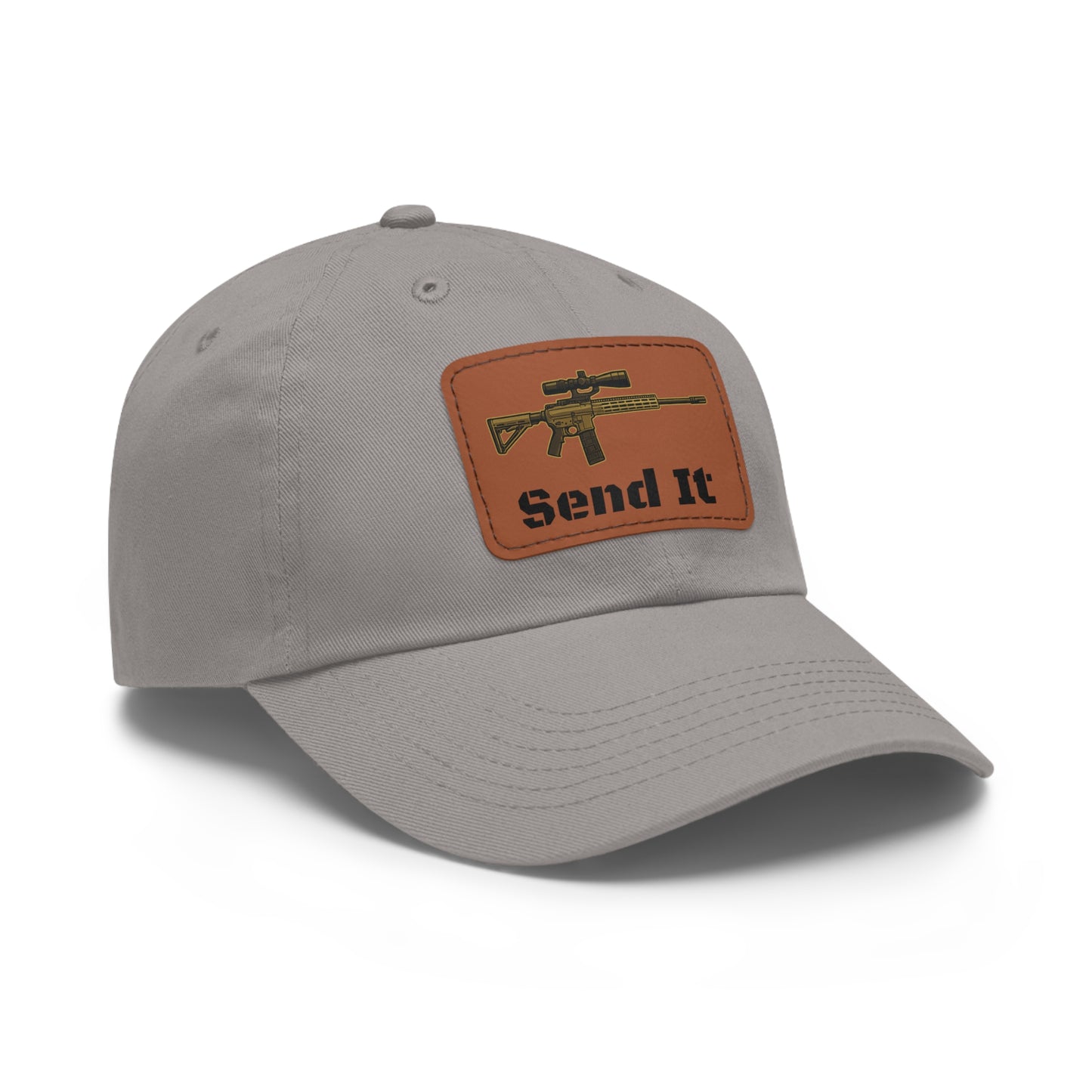 Tactical Dad Hat, Military Cap for Outdoors, Leather Patch, Gift for Dad, Hunting Enthusiast, Adjustable Baseball Hat