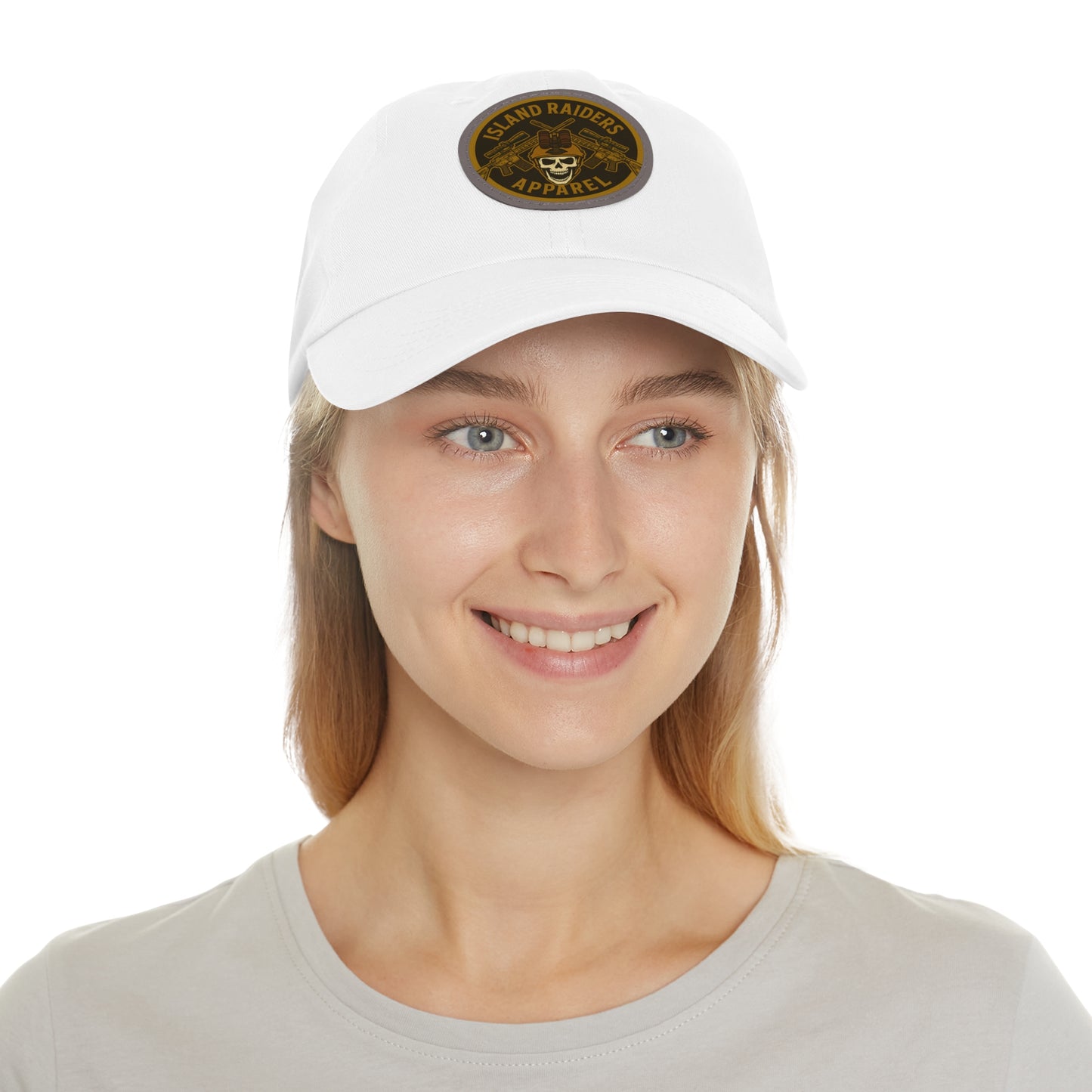 Island Raiders Leather Patch Dad Hat, Casual Cap, Outdoor Hat, Gift for Dads, Summer Accessory, Everyday Wear
