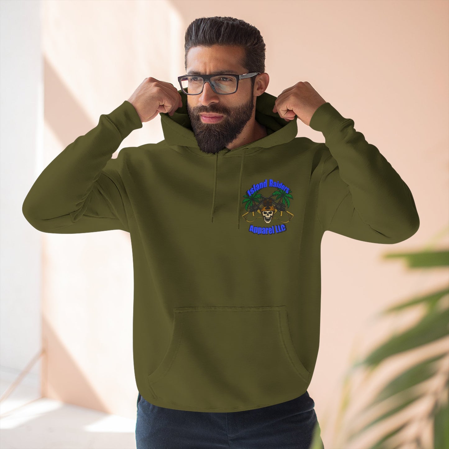 Fleece Hoodie - Tactical Skeleton Blue Diamond Military Inspired