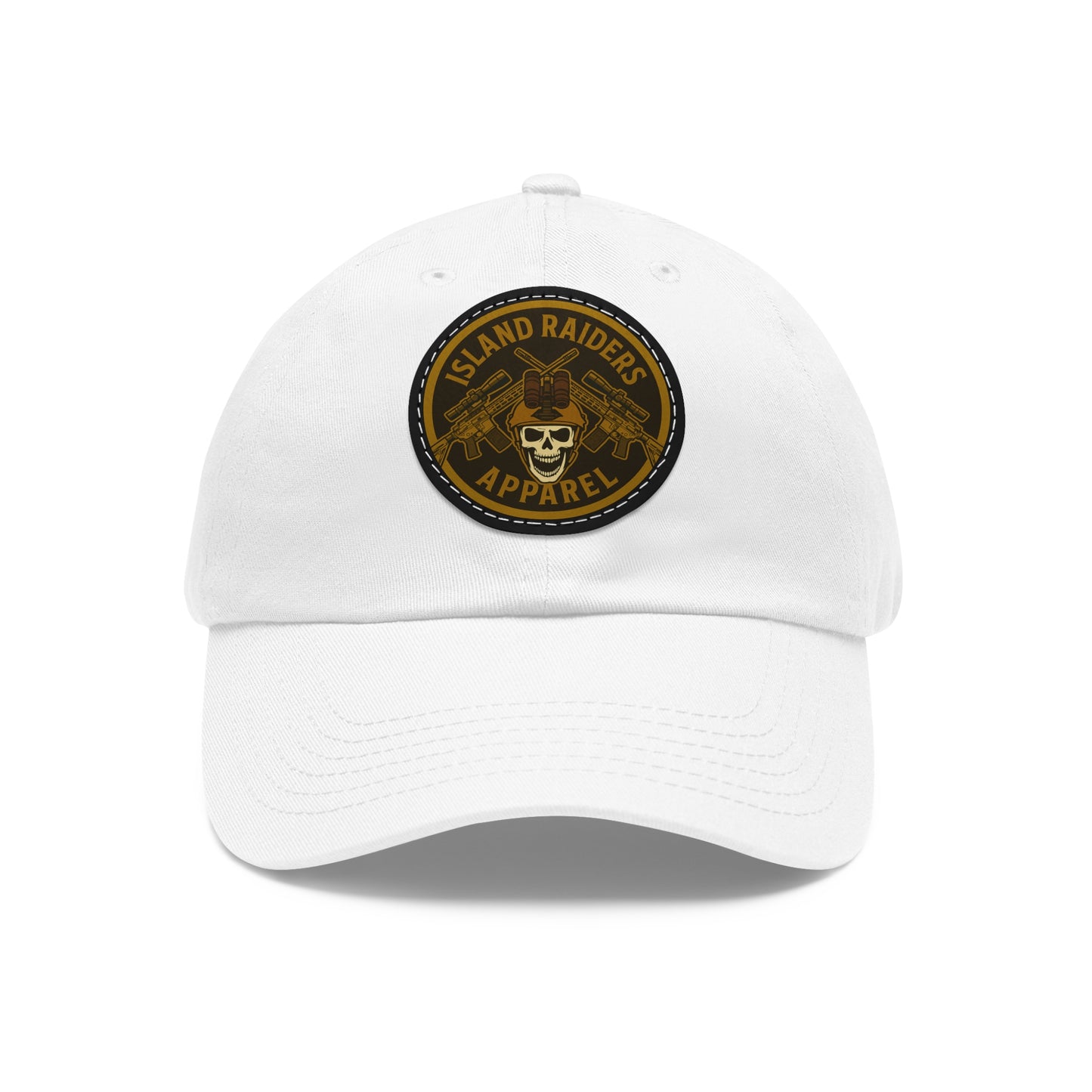 Island Raiders Leather Patch Dad Hat, Casual Cap, Outdoor Hat, Gift for Dads, Summer Accessory, Everyday Wear