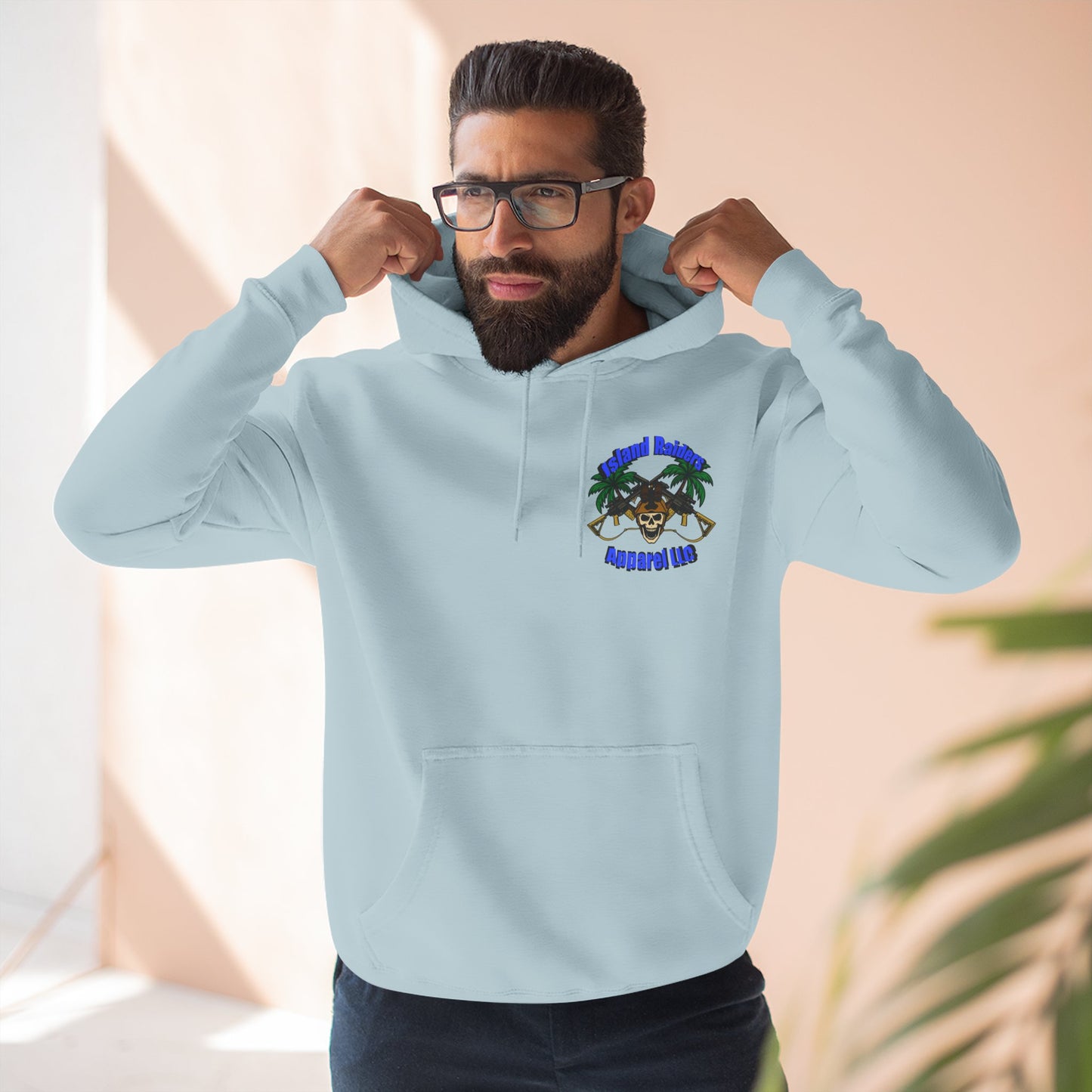 Fleece Hoodie - Tactical Skeleton Blue Diamond Military Inspired