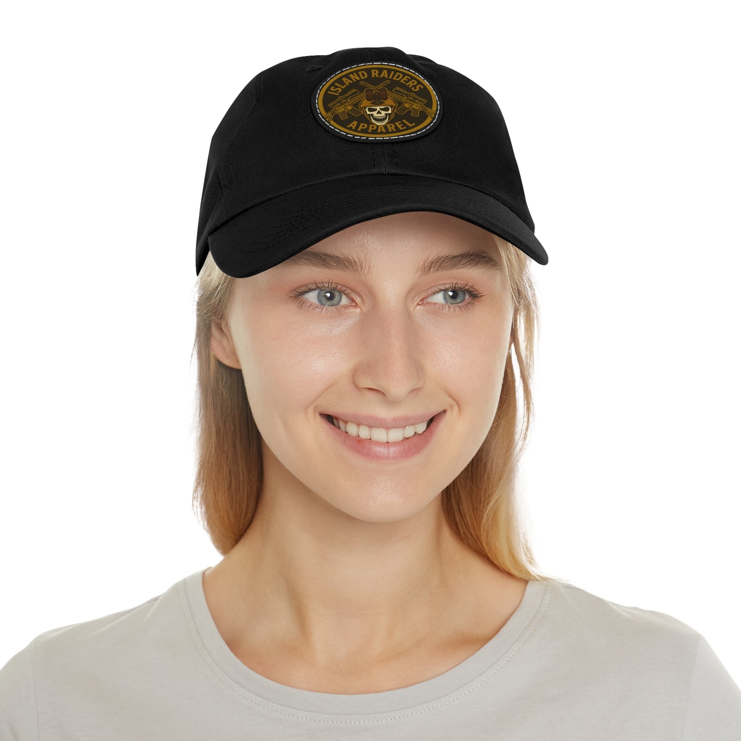 Island Raiders Leather Patch Dad Hat, Casual Cap, Outdoor Hat, Gift for Dads, Summer Accessory, Everyday Wear
