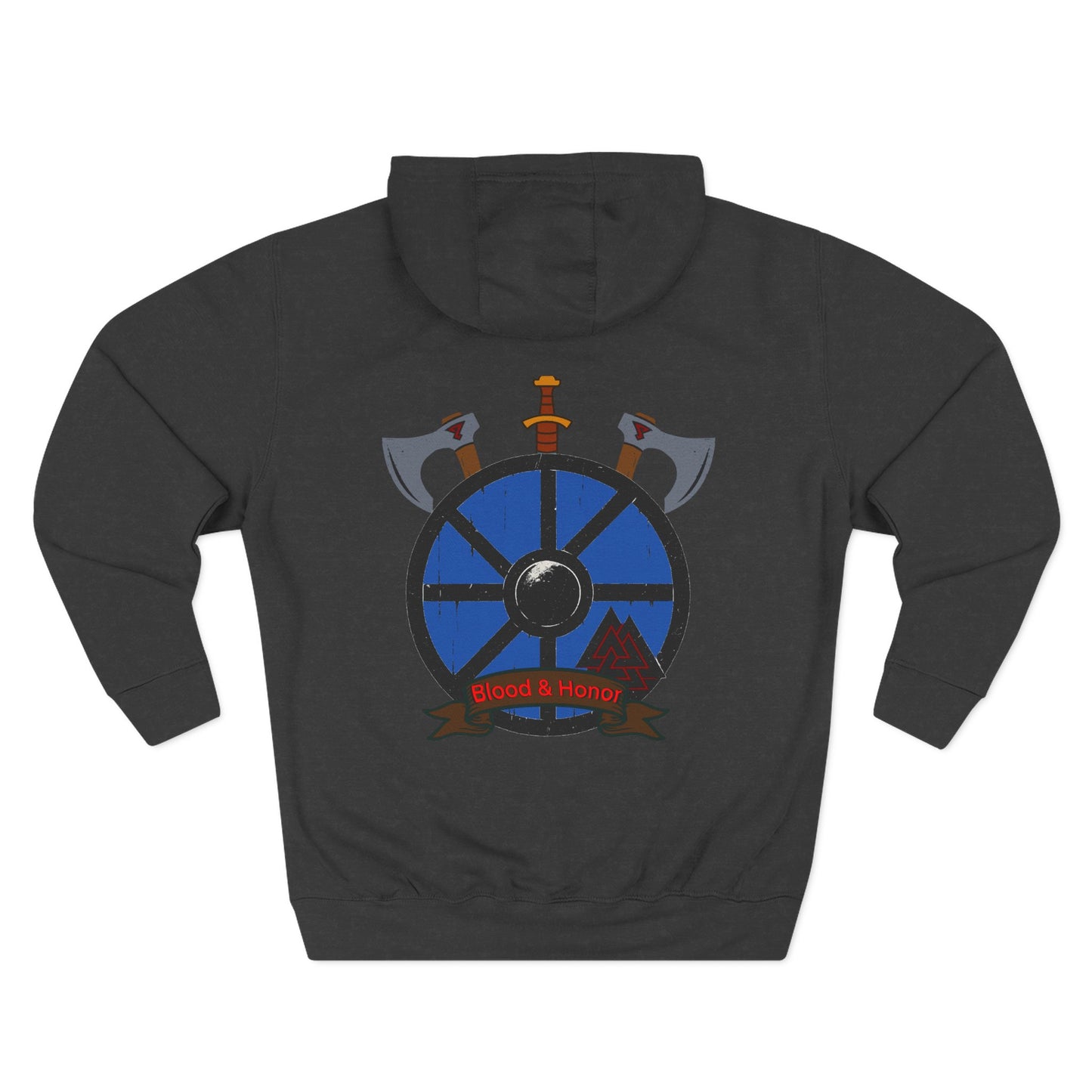 Fleece Hoodie - 'Blood and Honor' Viking Design