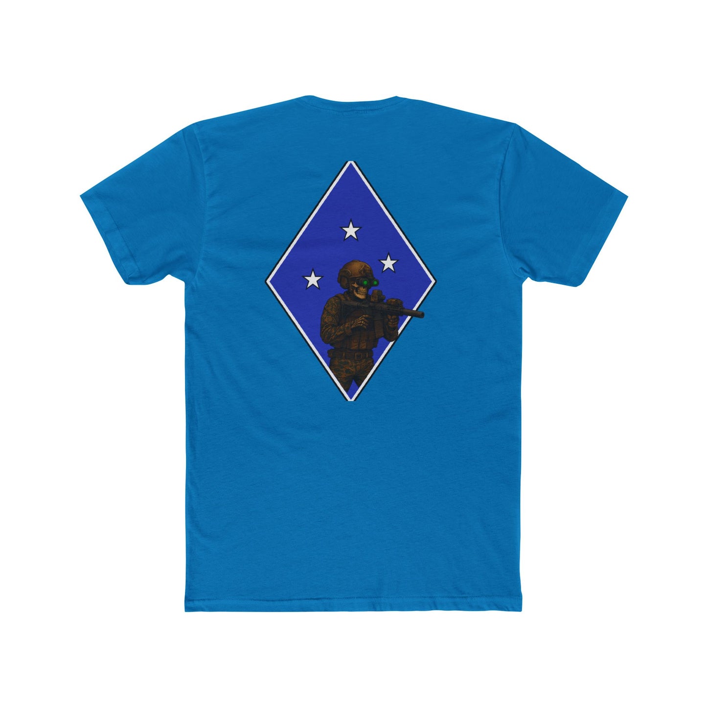 Crew Tee Tactical Skeleton Blue Diamond Military Inspired Unisex Cotton