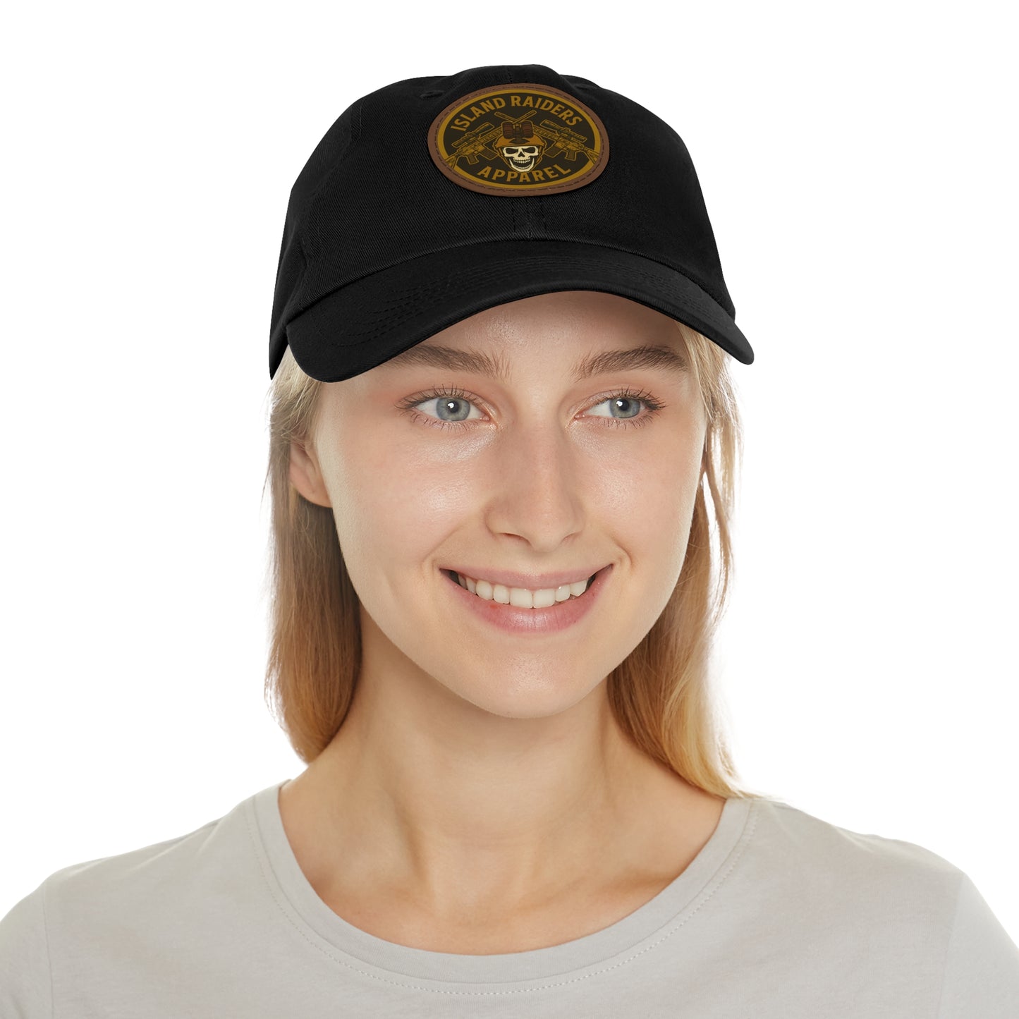 Island Raiders Leather Patch Dad Hat, Casual Cap, Outdoor Hat, Gift for Dads, Summer Accessory, Everyday Wear
