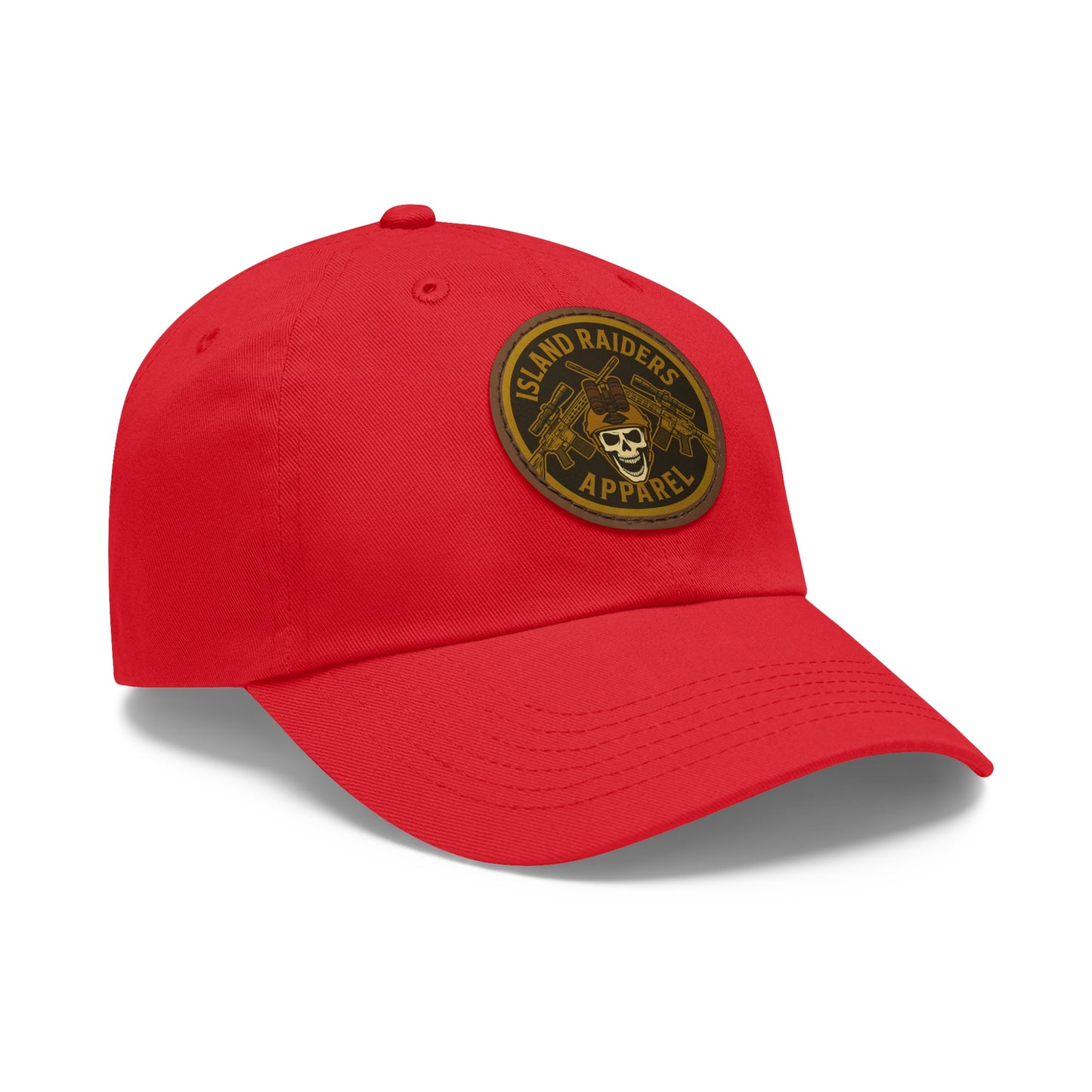 Island Raiders Leather Patch Dad Hat, Casual Cap, Outdoor Hat, Gift for Dads, Summer Accessory, Everyday Wear