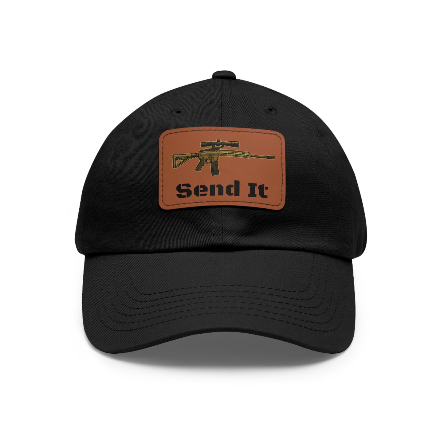 Tactical Dad Hat, Military Cap for Outdoors, Leather Patch, Gift for Dad, Hunting Enthusiast, Adjustable Baseball Hat
