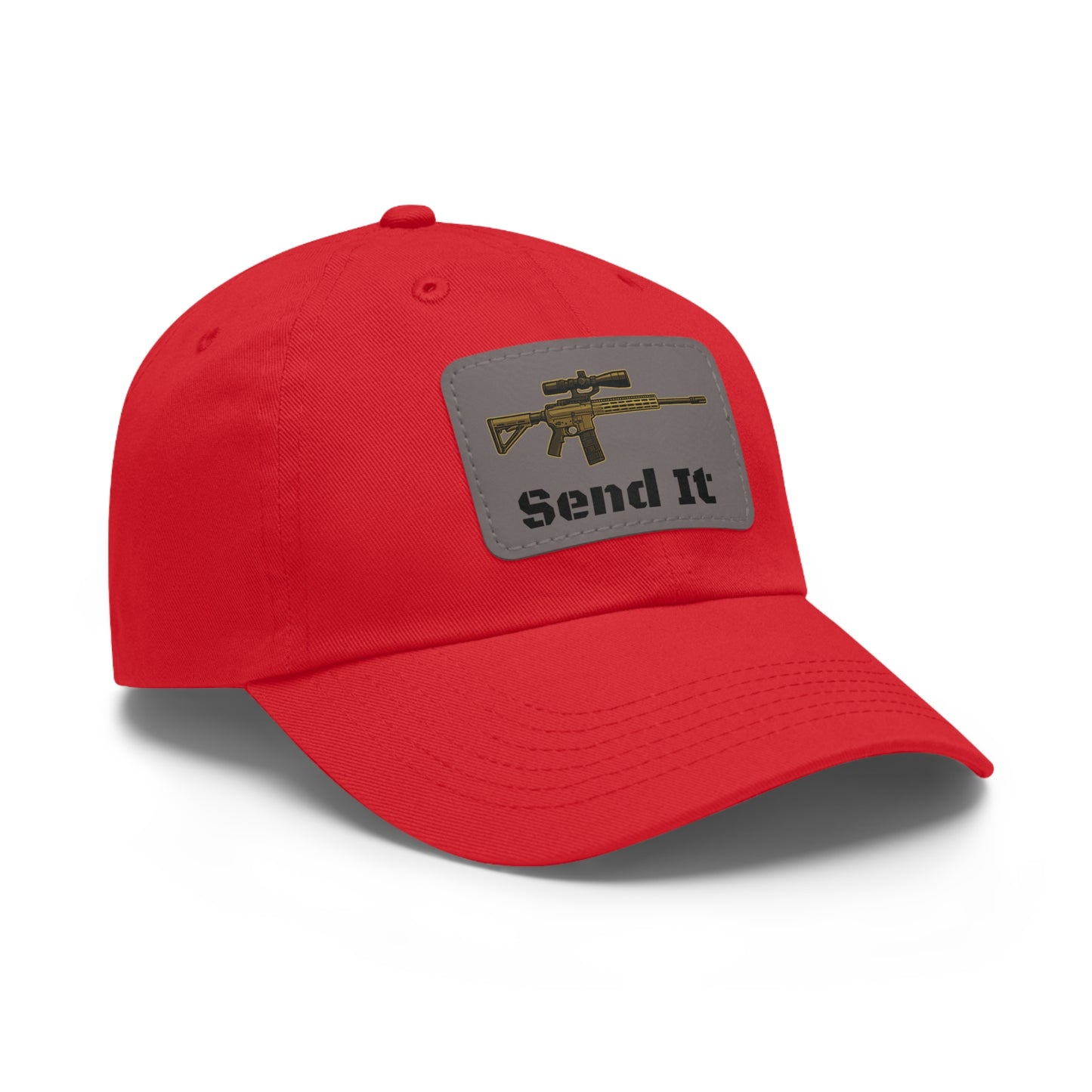 Tactical Dad Hat, Military Cap for Outdoors, Leather Patch, Gift for Dad, Hunting Enthusiast, Adjustable Baseball Hat