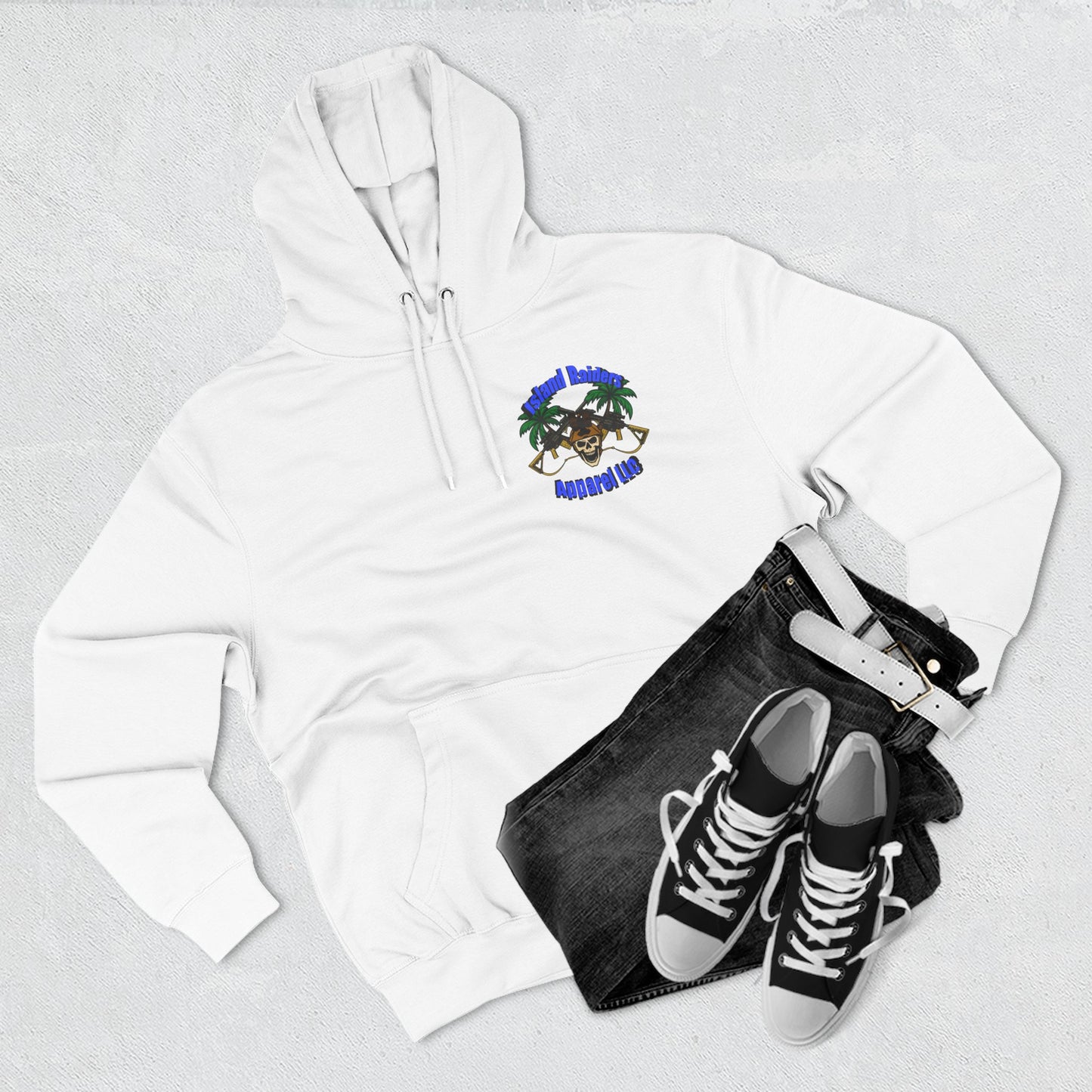 Fleece Hoodie - Tactical Skeleton Blue Diamond Military Inspired