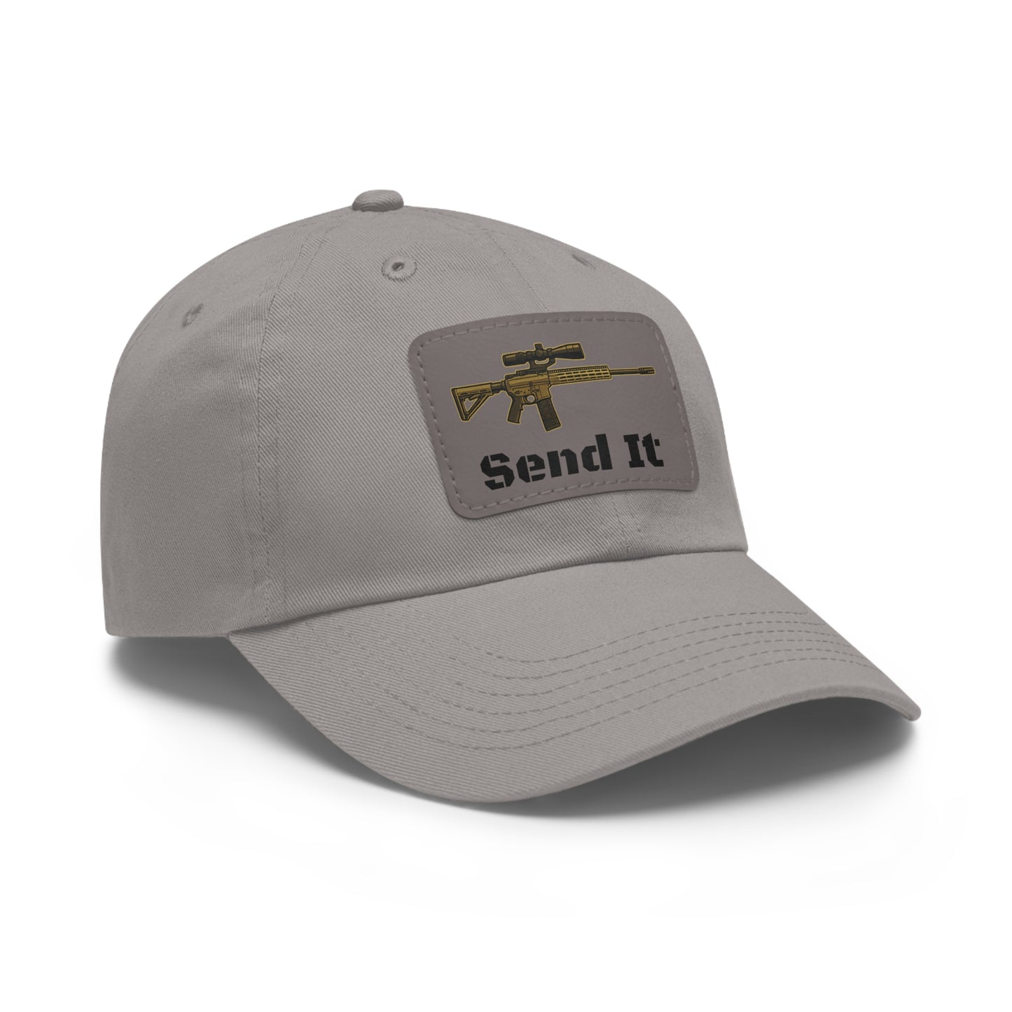 Tactical Dad Hat, Military Cap for Outdoors, Leather Patch, Gift for Dad, Hunting Enthusiast, Adjustable Baseball Hat
