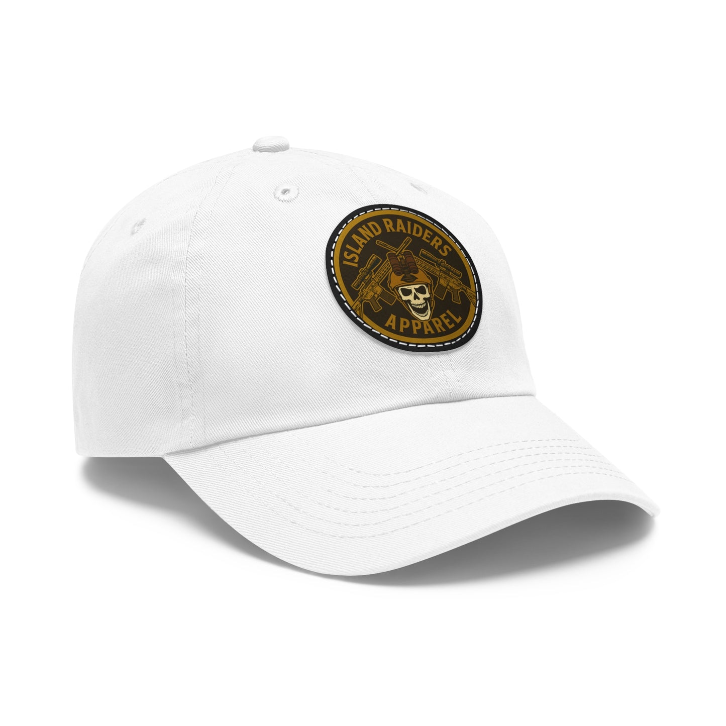 Island Raiders Leather Patch Dad Hat, Casual Cap, Outdoor Hat, Gift for Dads, Summer Accessory, Everyday Wear