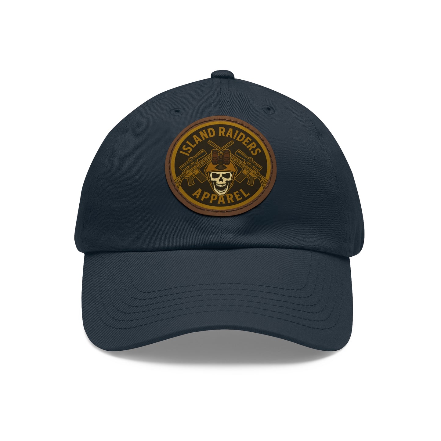 Island Raiders Leather Patch Dad Hat, Casual Cap, Outdoor Hat, Gift for Dads, Summer Accessory, Everyday Wear