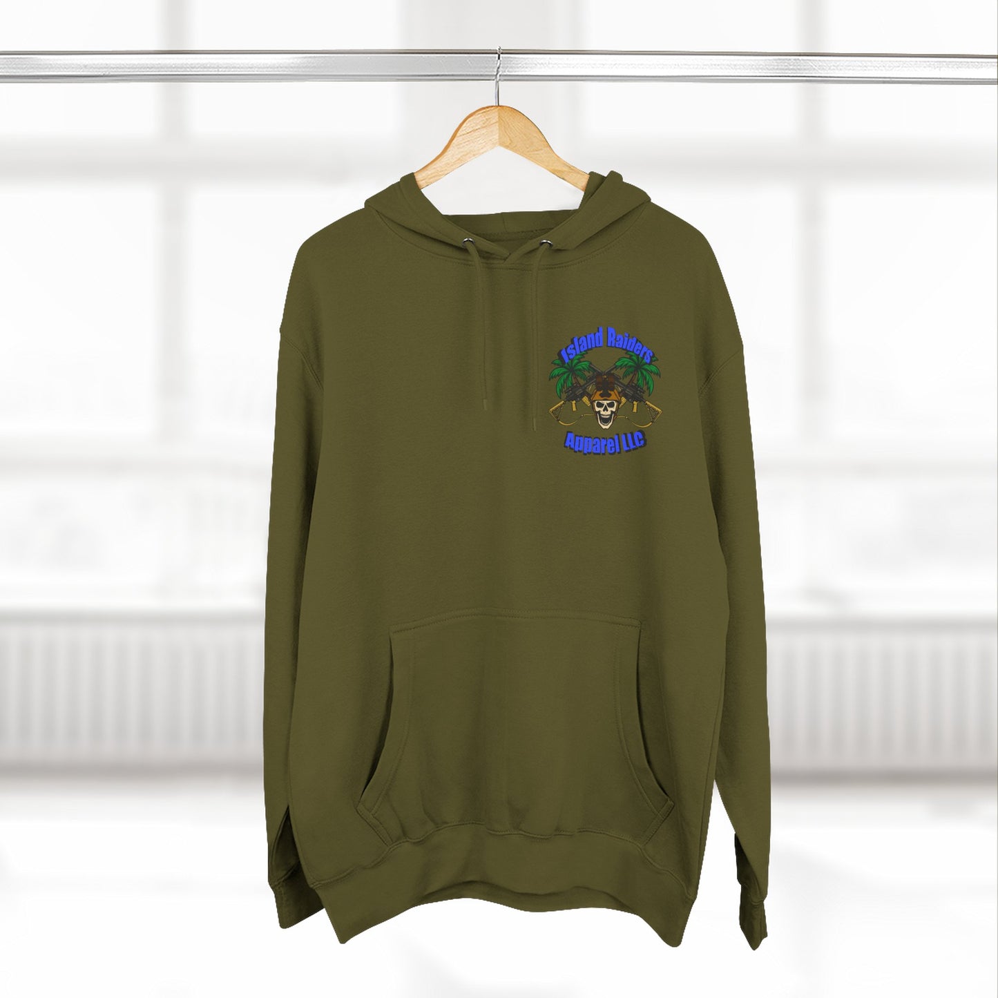 Fleece Hoodie - Tactical Skeleton Blue Diamond Military Inspired