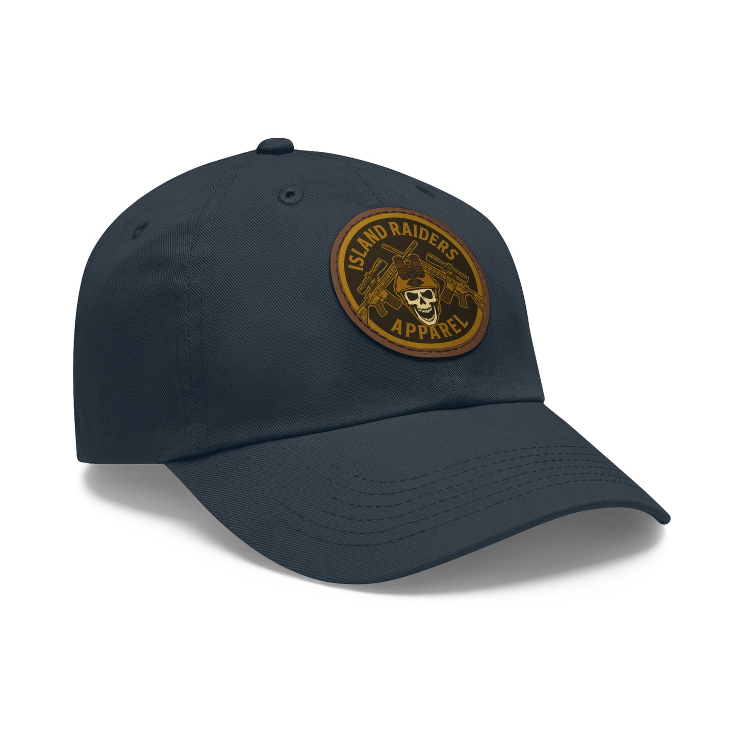 Island Raiders Leather Patch Dad Hat, Casual Cap, Outdoor Hat, Gift for Dads, Summer Accessory, Everyday Wear