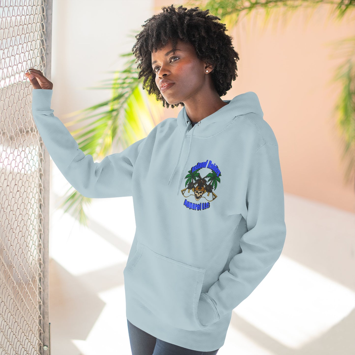 Fleece Hoodie - Tactical Skeleton Blue Diamond Military Inspired