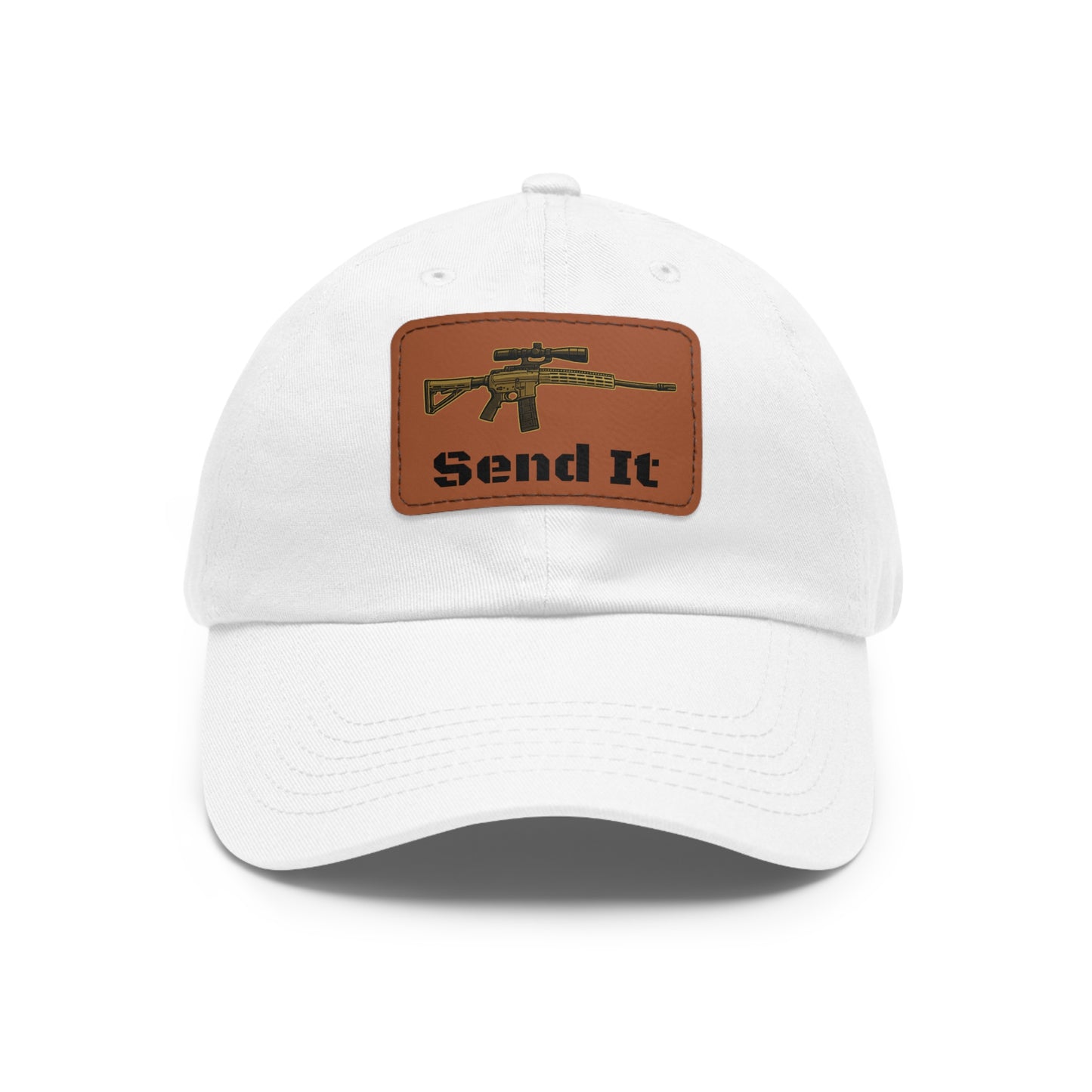 Tactical Dad Hat, Military Cap for Outdoors, Leather Patch, Gift for Dad, Hunting Enthusiast, Adjustable Baseball Hat