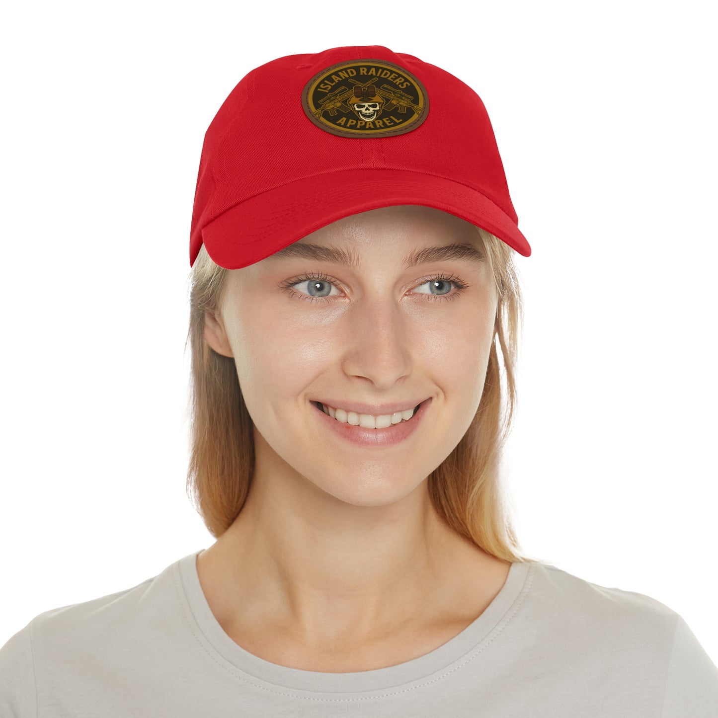 Island Raiders Leather Patch Dad Hat, Casual Cap, Outdoor Hat, Gift for Dads, Summer Accessory, Everyday Wear