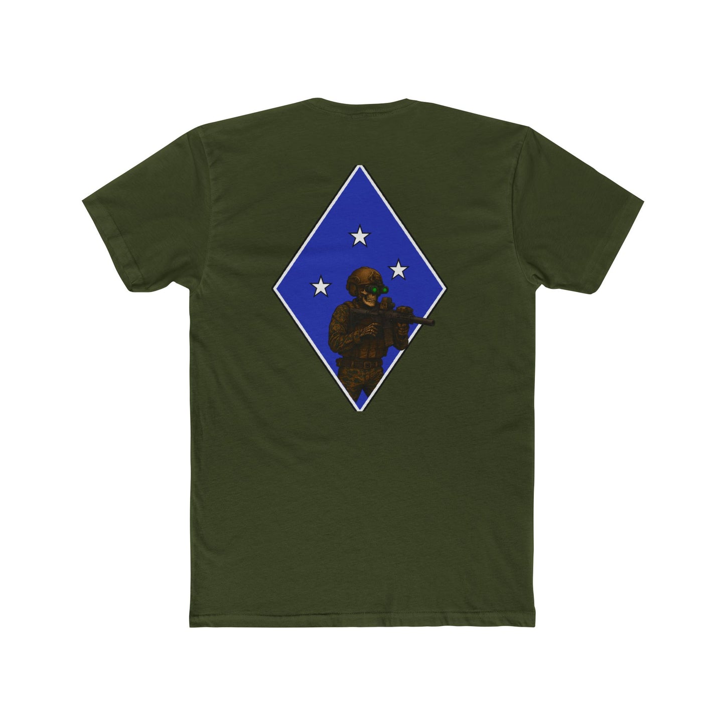 Crew Tee Tactical Skeleton Blue Diamond Military Inspired Unisex Cotton