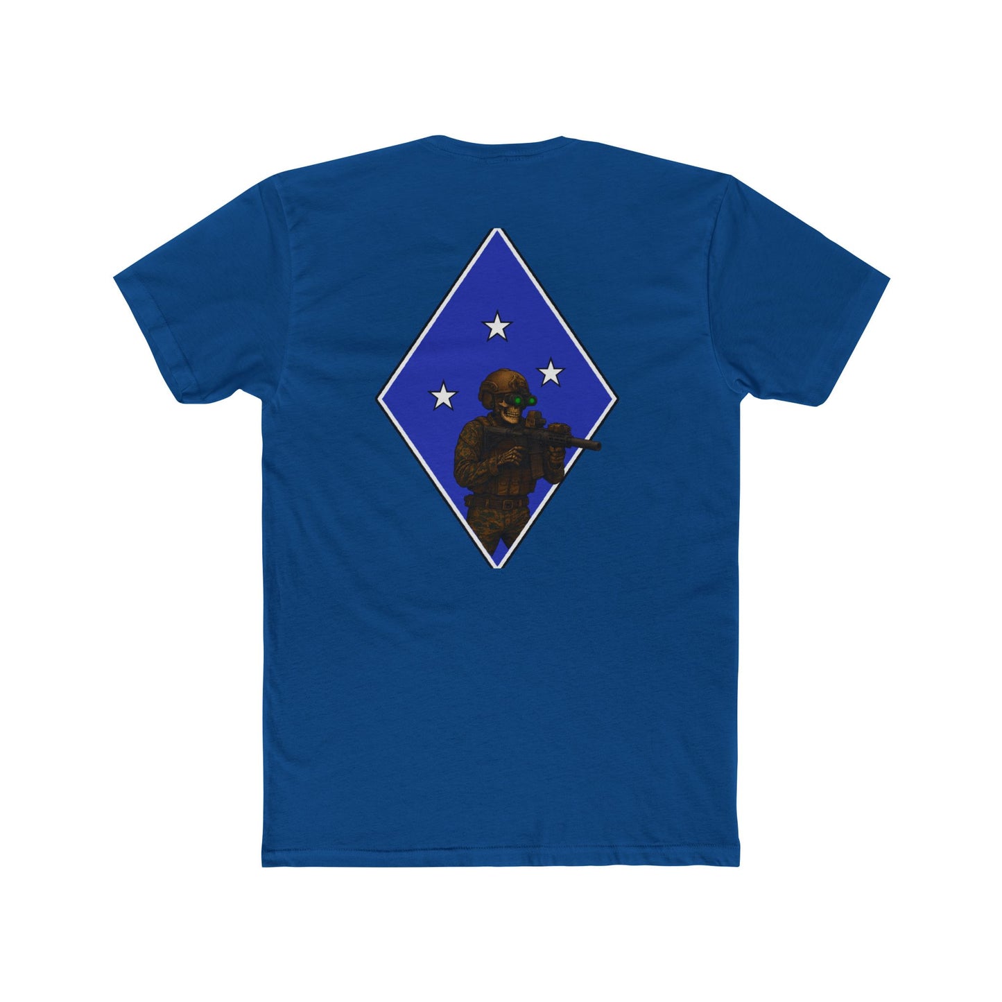 Crew Tee Tactical Skeleton Blue Diamond Military Inspired Unisex Cotton