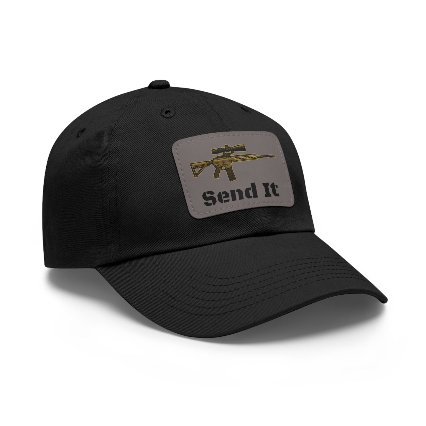 Tactical Dad Hat, Military Cap for Outdoors, Leather Patch, Gift for Dad, Hunting Enthusiast, Adjustable Baseball Hat