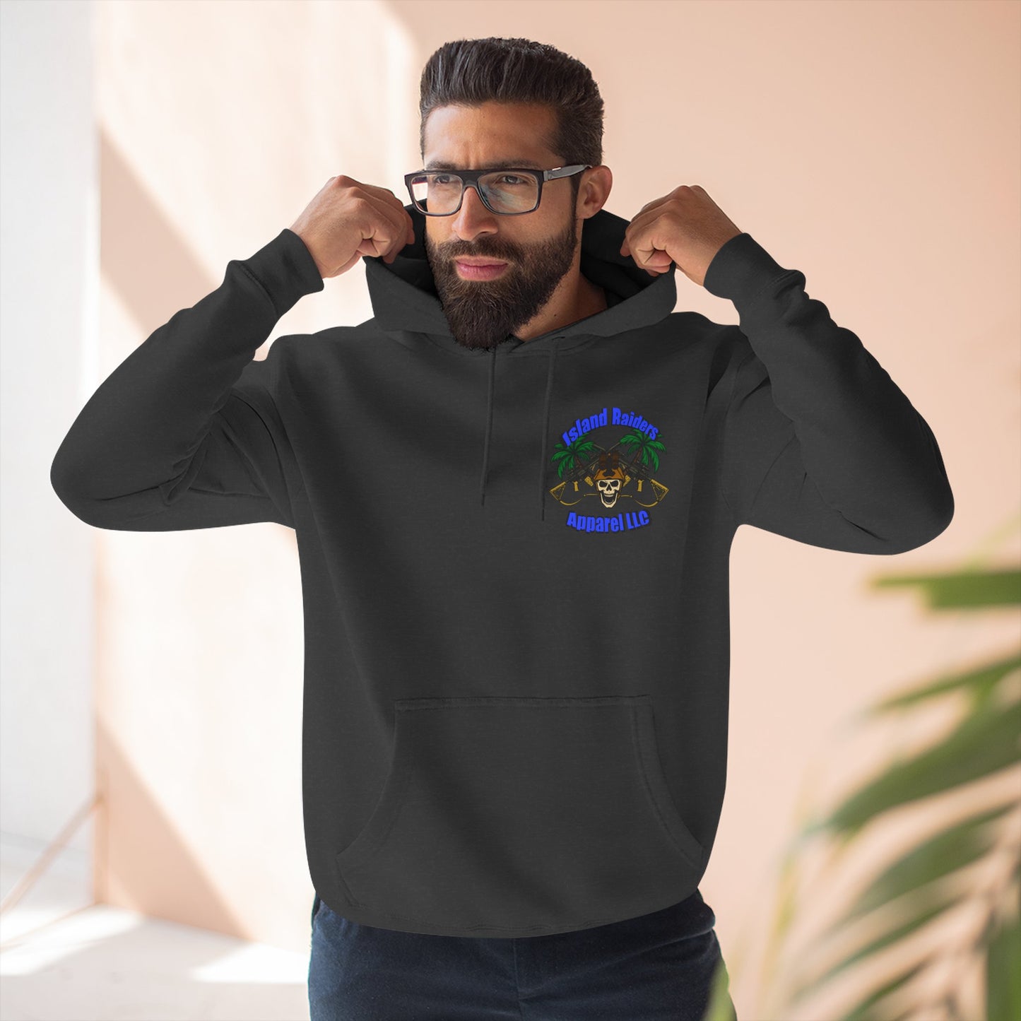 Fleece Hoodie - Tactical Skeleton Blue Diamond Military Inspired