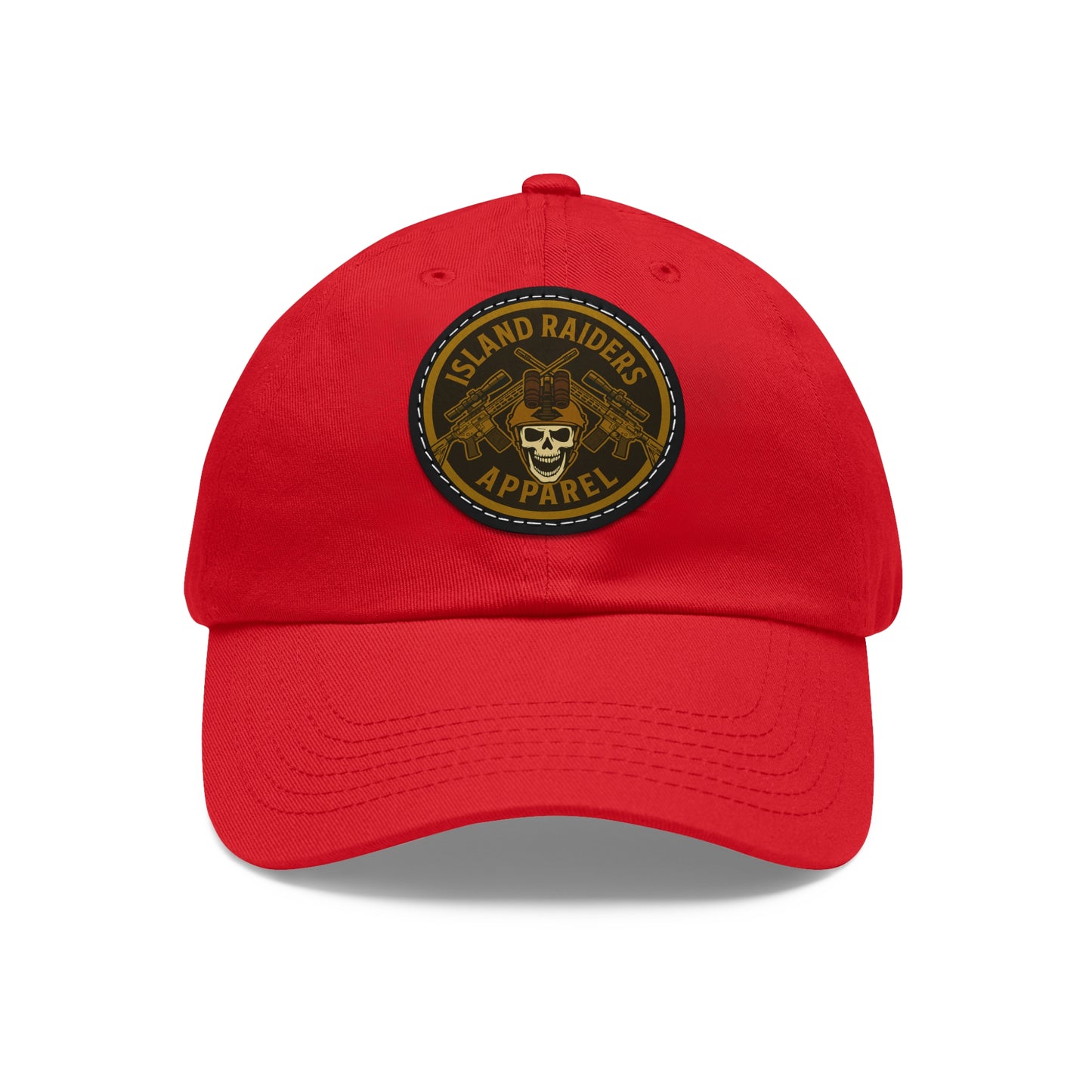 Island Raiders Leather Patch Dad Hat, Casual Cap, Outdoor Hat, Gift for Dads, Summer Accessory, Everyday Wear