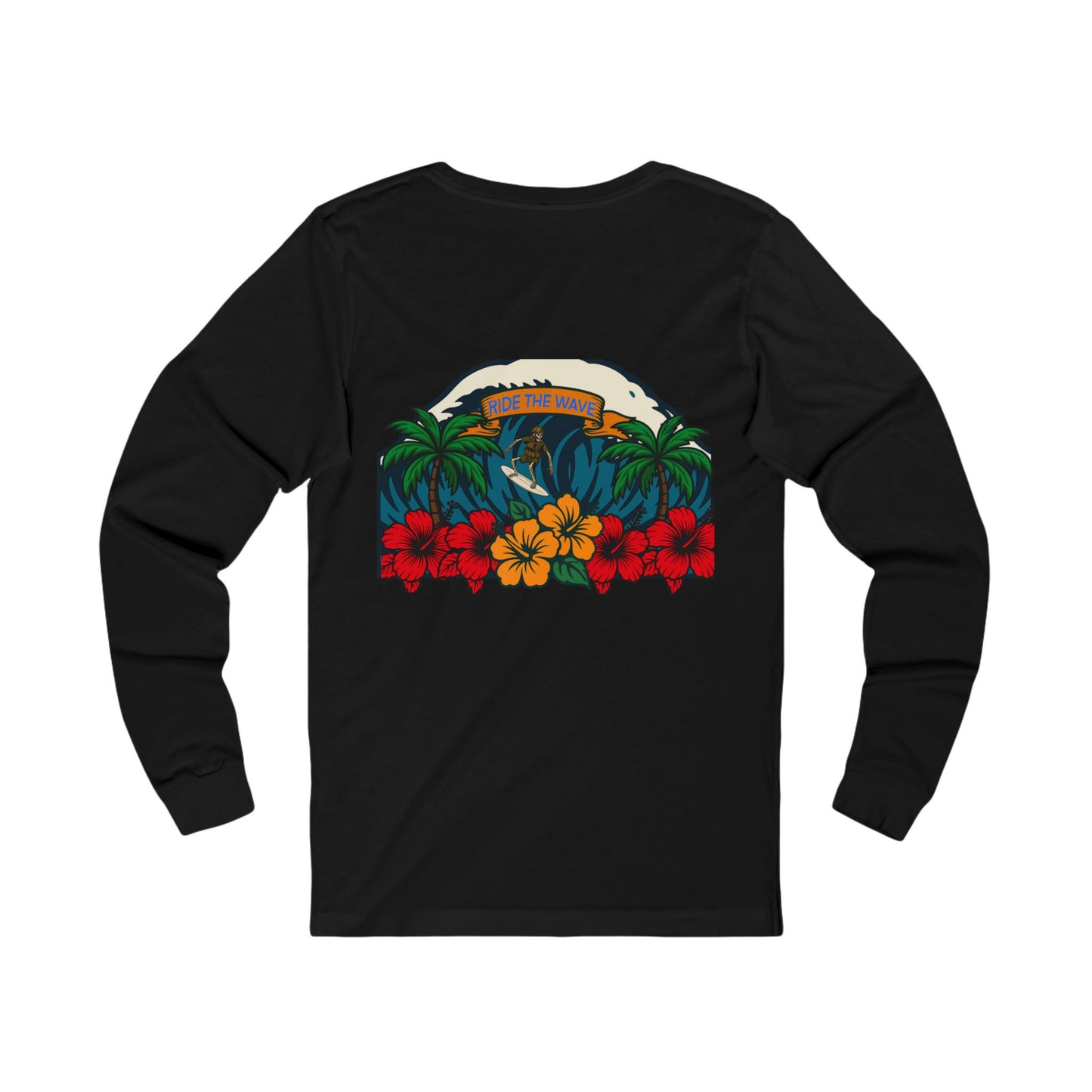 Unisex Long Sleeve Tee - Ride The Wave Design