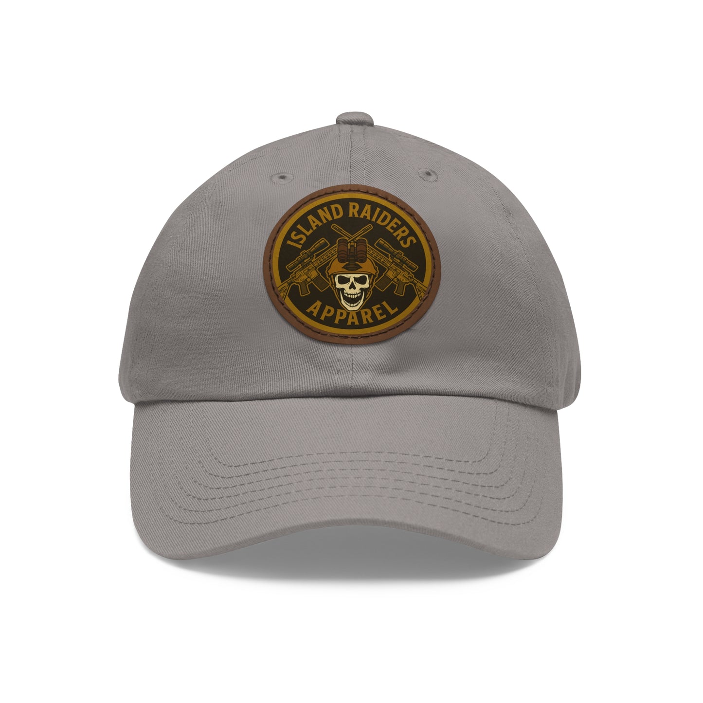 Island Raiders Leather Patch Dad Hat, Casual Cap, Outdoor Hat, Gift for Dads, Summer Accessory, Everyday Wear