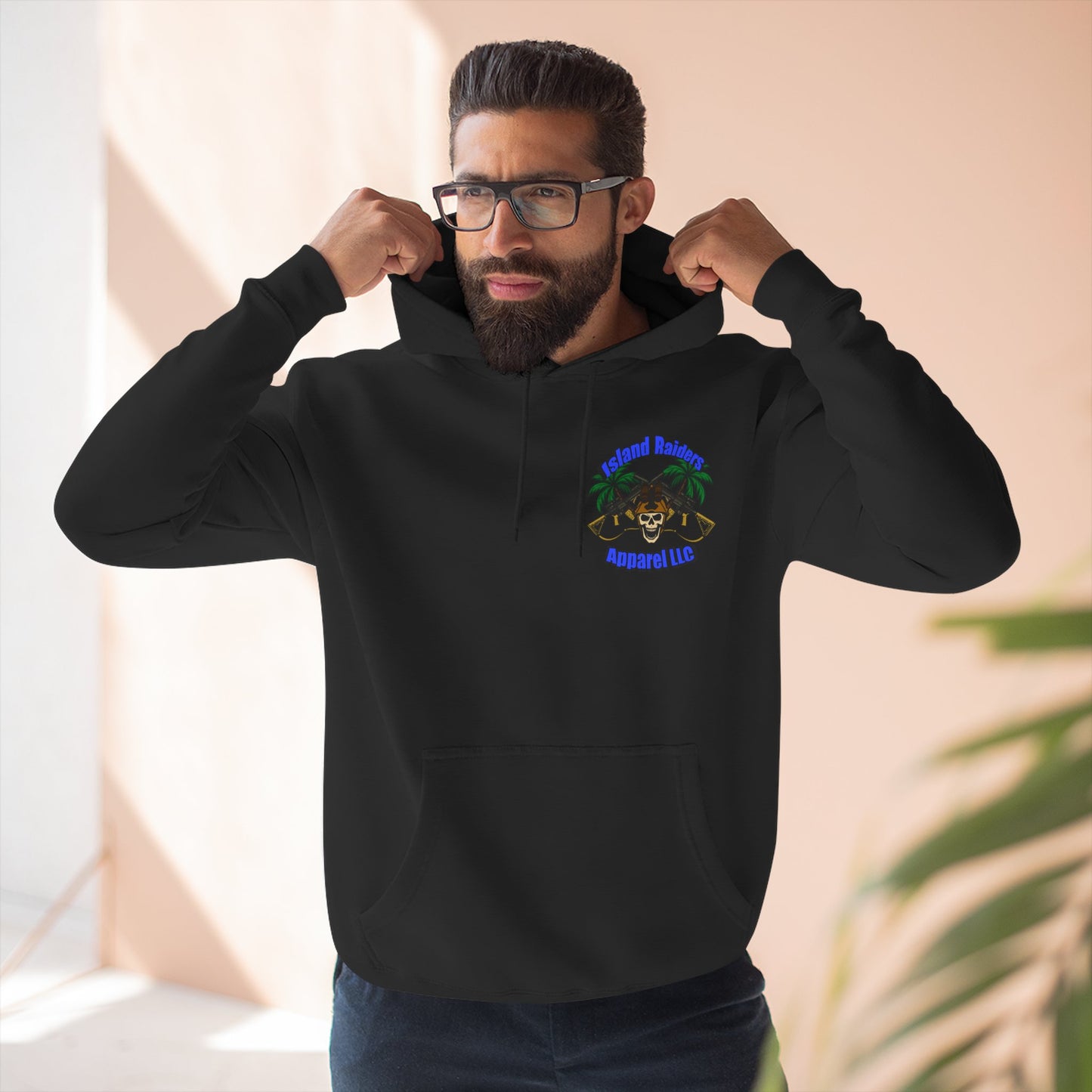 Fleece Hoodie - Tactical Skeleton Blue Diamond Military Inspired