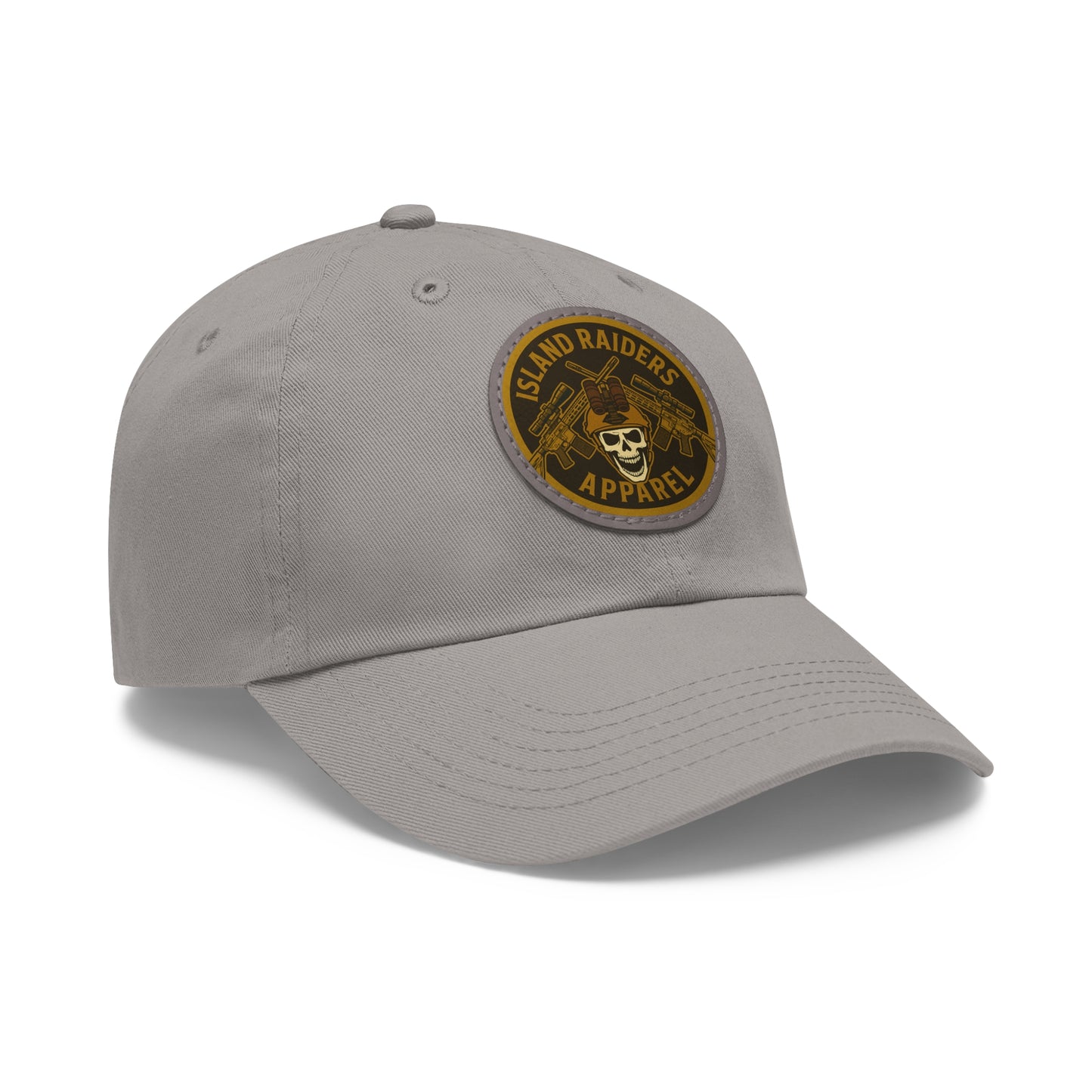Island Raiders Leather Patch Dad Hat, Casual Cap, Outdoor Hat, Gift for Dads, Summer Accessory, Everyday Wear