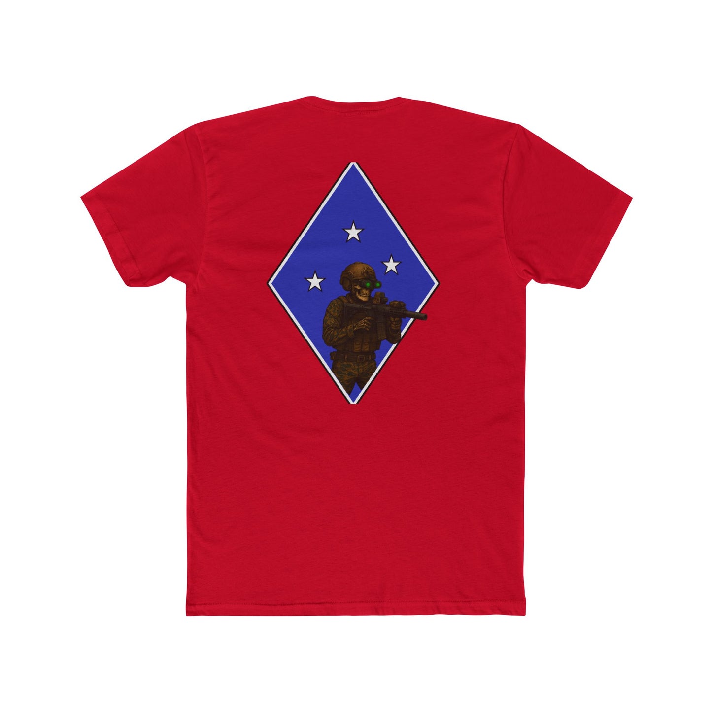 Crew Tee Tactical Skeleton Blue Diamond Military Inspired Unisex Cotton