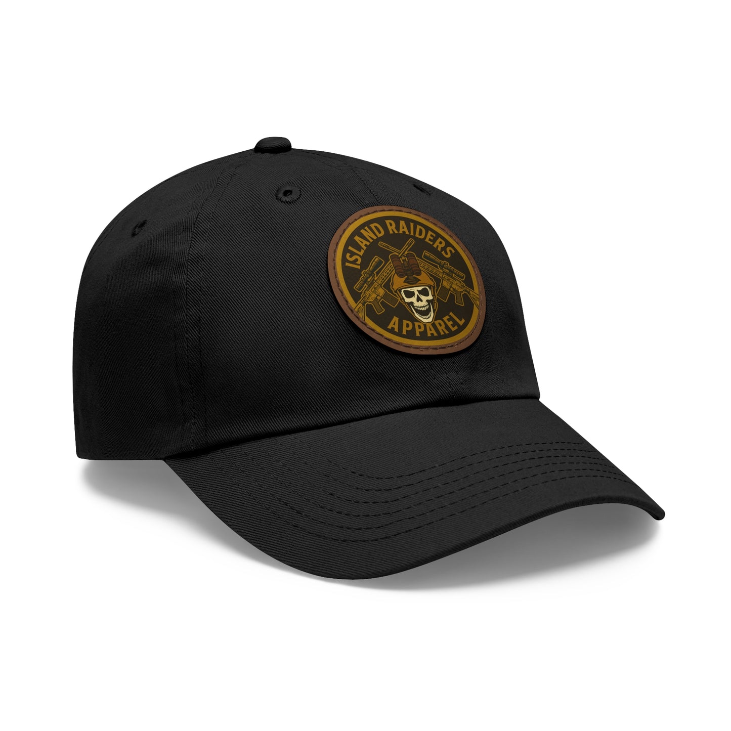 Island Raiders Leather Patch Dad Hat, Casual Cap, Outdoor Hat, Gift for Dads, Summer Accessory, Everyday Wear