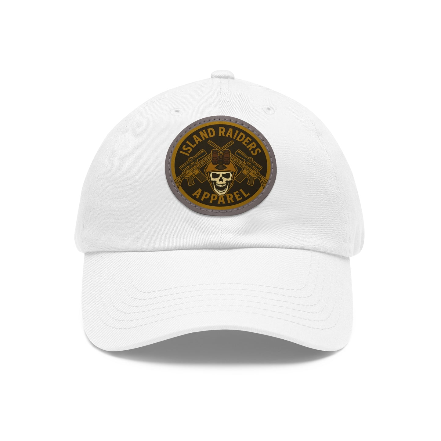 Island Raiders Leather Patch Dad Hat, Casual Cap, Outdoor Hat, Gift for Dads, Summer Accessory, Everyday Wear