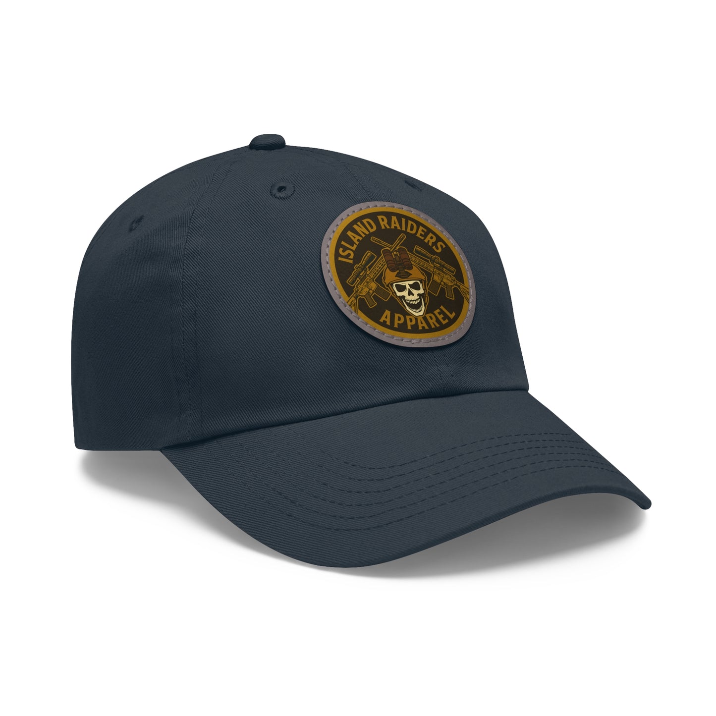 Island Raiders Leather Patch Dad Hat, Casual Cap, Outdoor Hat, Gift for Dads, Summer Accessory, Everyday Wear