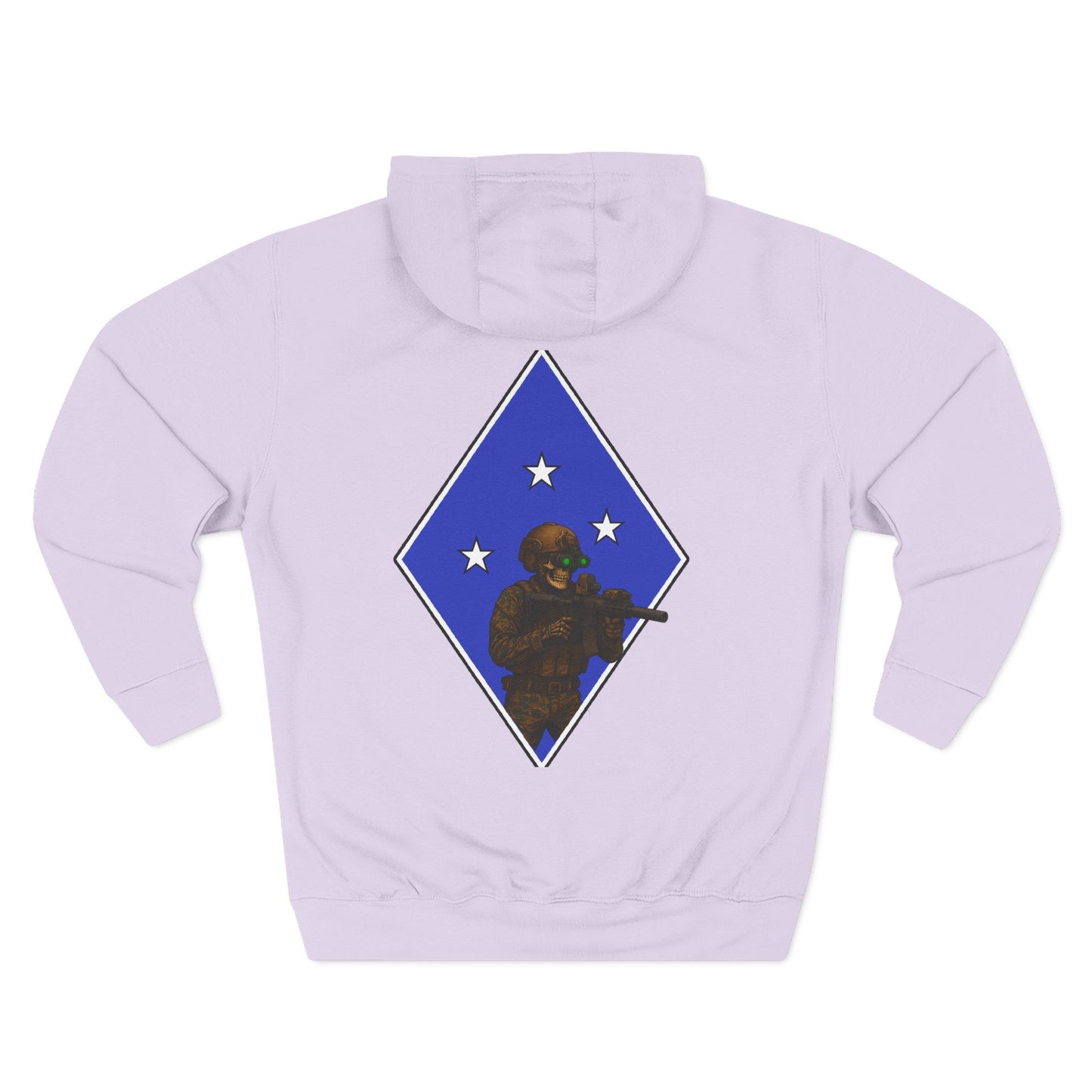 Fleece Hoodie - Tactical Skeleton Blue Diamond Military Inspired
