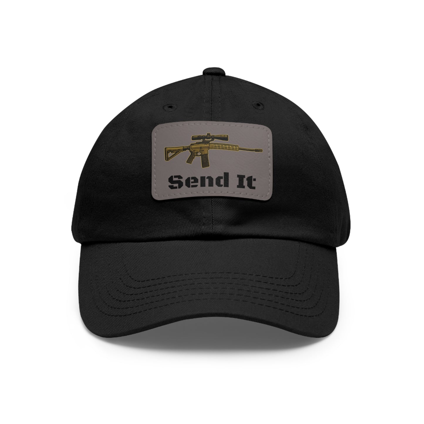 Tactical Dad Hat, Military Cap for Outdoors, Leather Patch, Gift for Dad, Hunting Enthusiast, Adjustable Baseball Hat