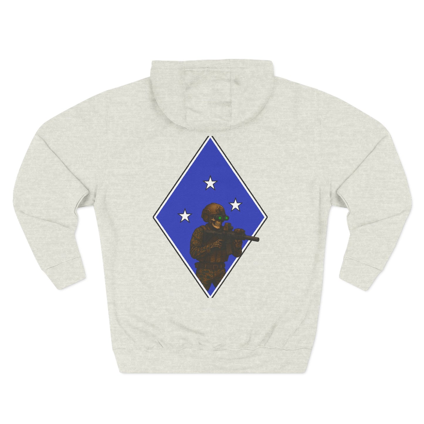 Fleece Hoodie - Tactical Skeleton Blue Diamond Military Inspired