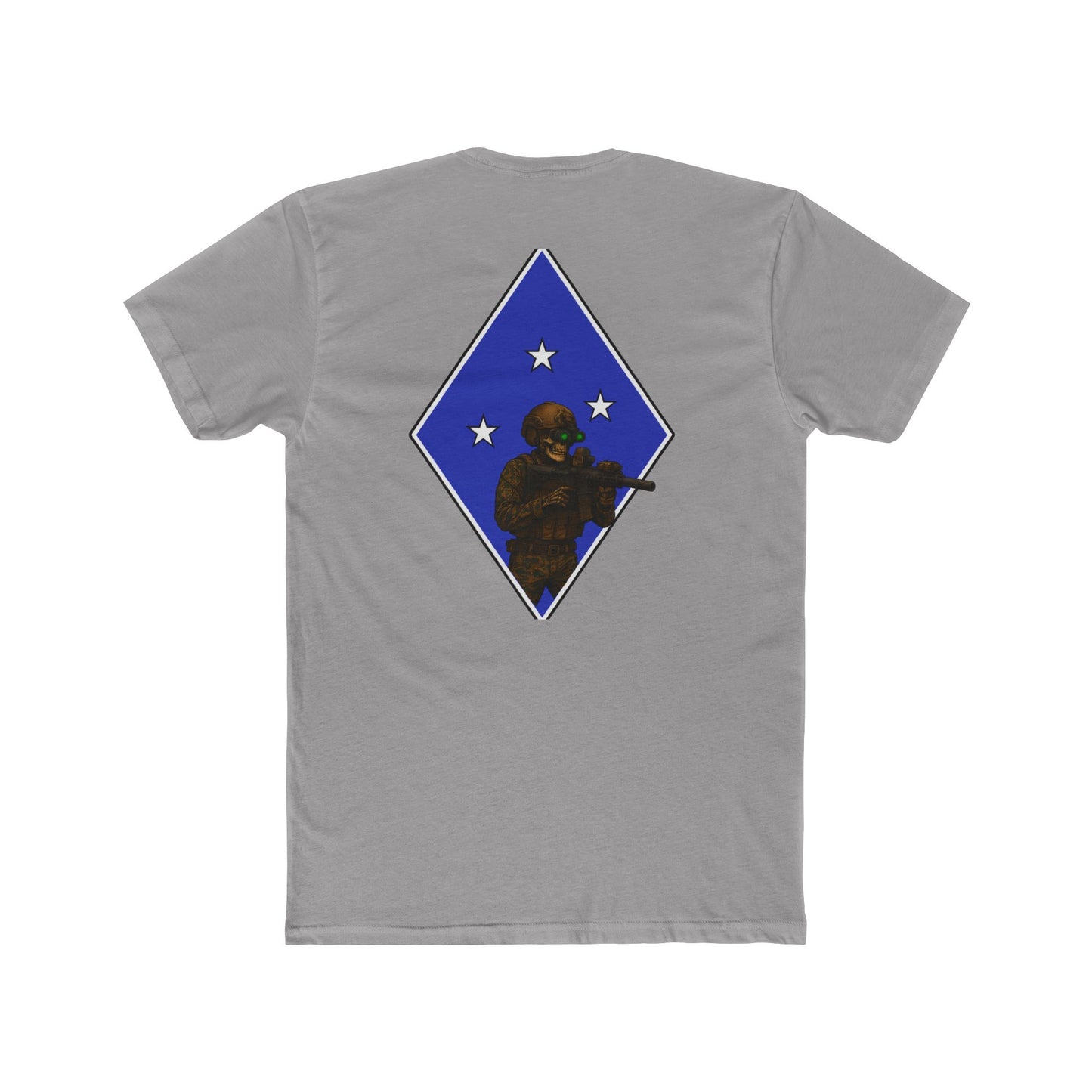 Crew Tee Tactical Skeleton Blue Diamond Military Inspired Unisex Cotton