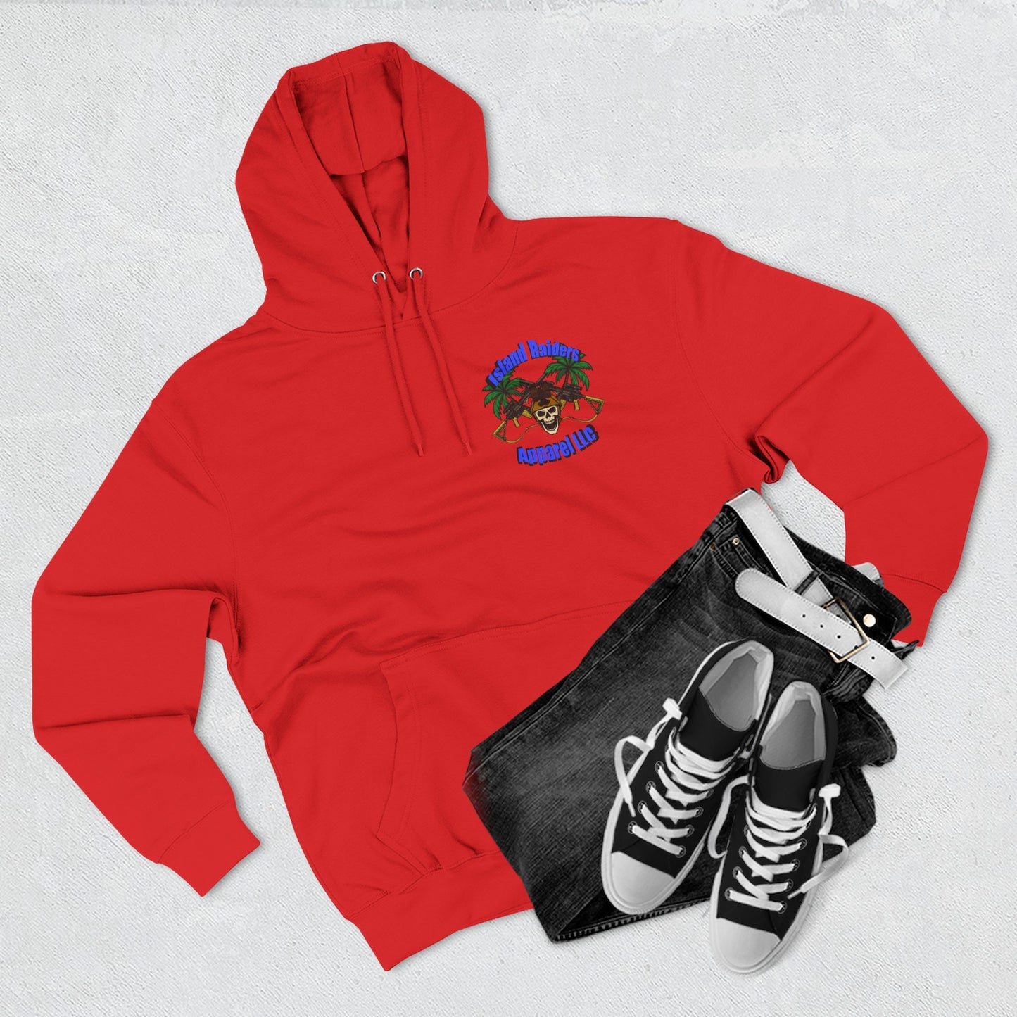 Fleece Hoodie - Tactical Skeleton Blue Diamond Military Inspired