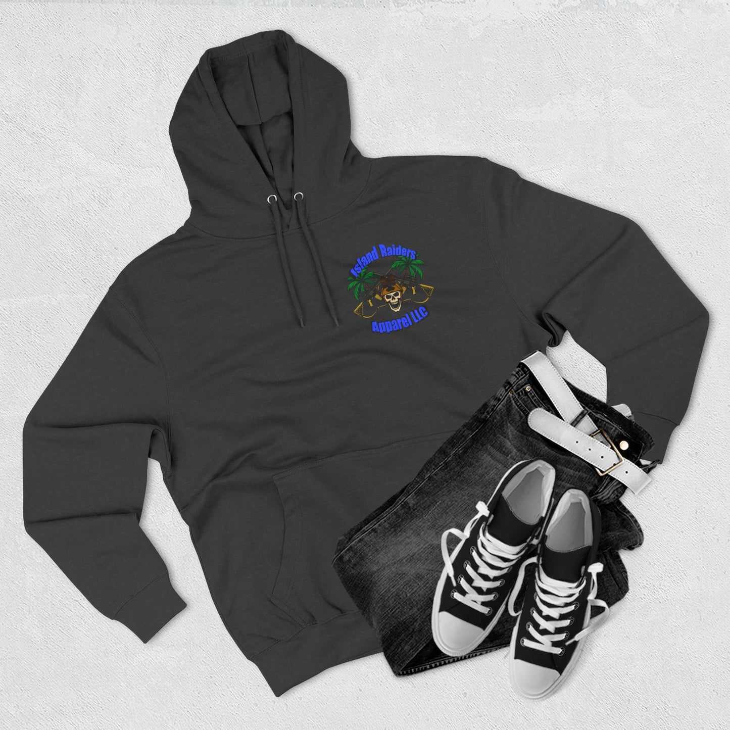 Fleece Hoodie - Tactical Skeleton Blue Diamond Military Inspired