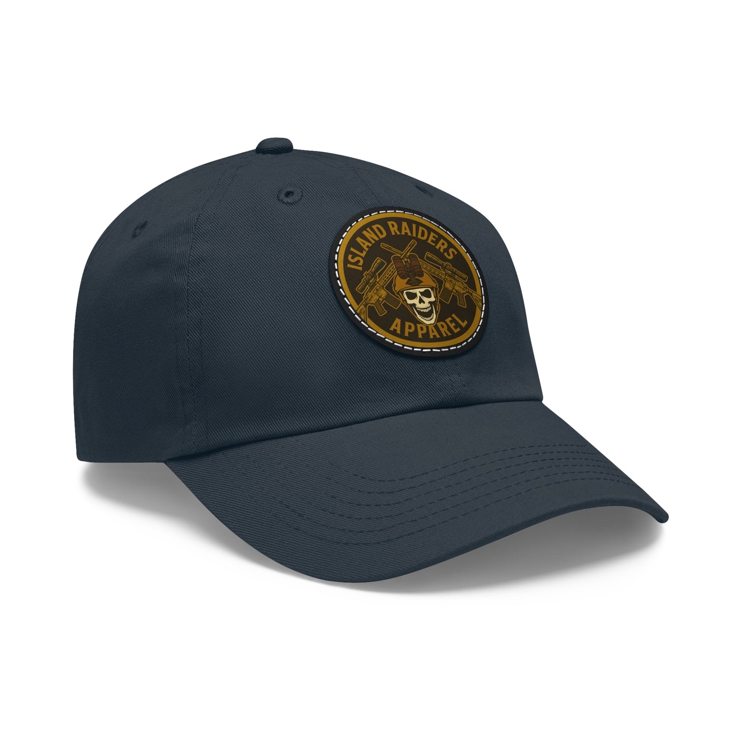 Island Raiders Leather Patch Dad Hat, Casual Cap, Outdoor Hat, Gift for Dads, Summer Accessory, Everyday Wear