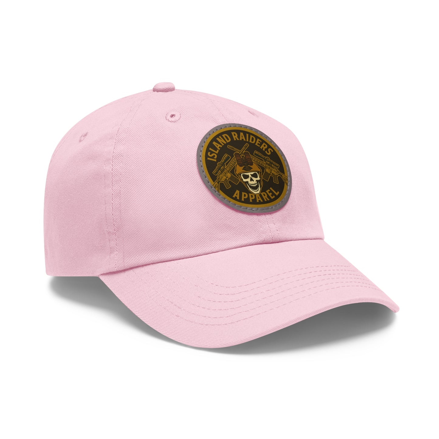 Island Raiders Leather Patch Dad Hat, Casual Cap, Outdoor Hat, Gift for Dads, Summer Accessory, Everyday Wear