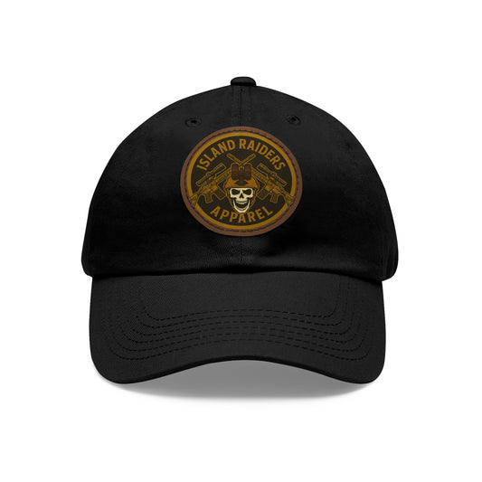 Island Raiders Leather Patch Dad Hat, Casual Cap, Outdoor Hat, Gift for Dads, Summer Accessory, Everyday Wear
