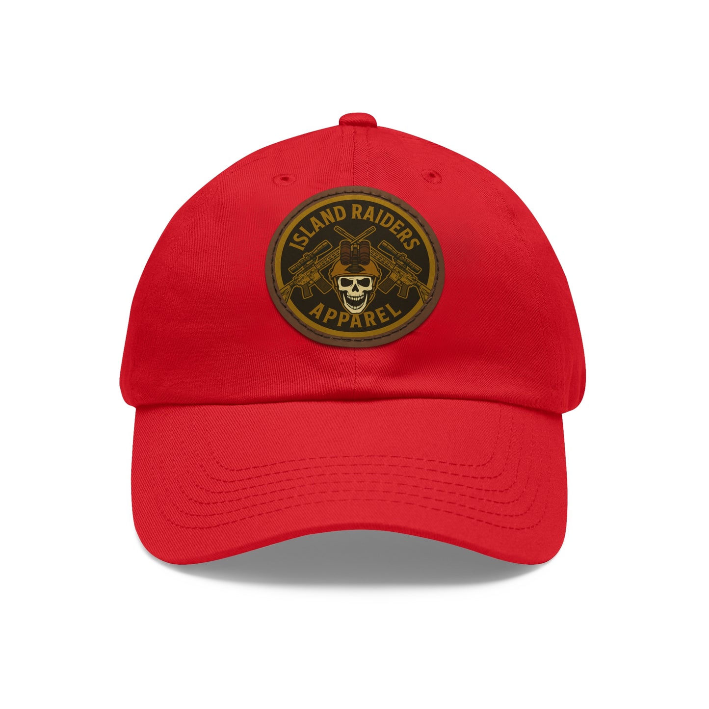 Island Raiders Leather Patch Dad Hat, Casual Cap, Outdoor Hat, Gift for Dads, Summer Accessory, Everyday Wear